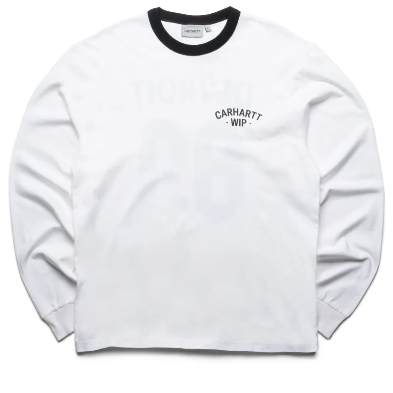 shirring Meditation Carhartt WIP 89 Ringer L/S Tee - White/Black