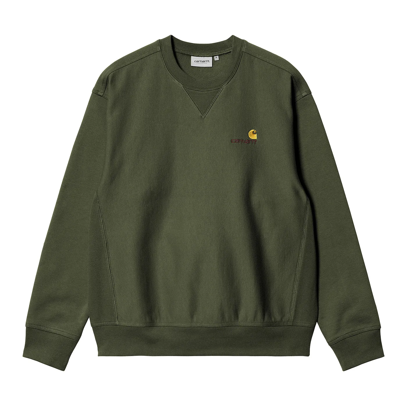 Plaid Design City Style Carhartt WIP American Script Sweatshirt - Tarragon