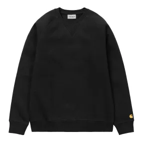 Carhartt WIP Chase Sweatshirt - Black / Gold Contrast Stitching