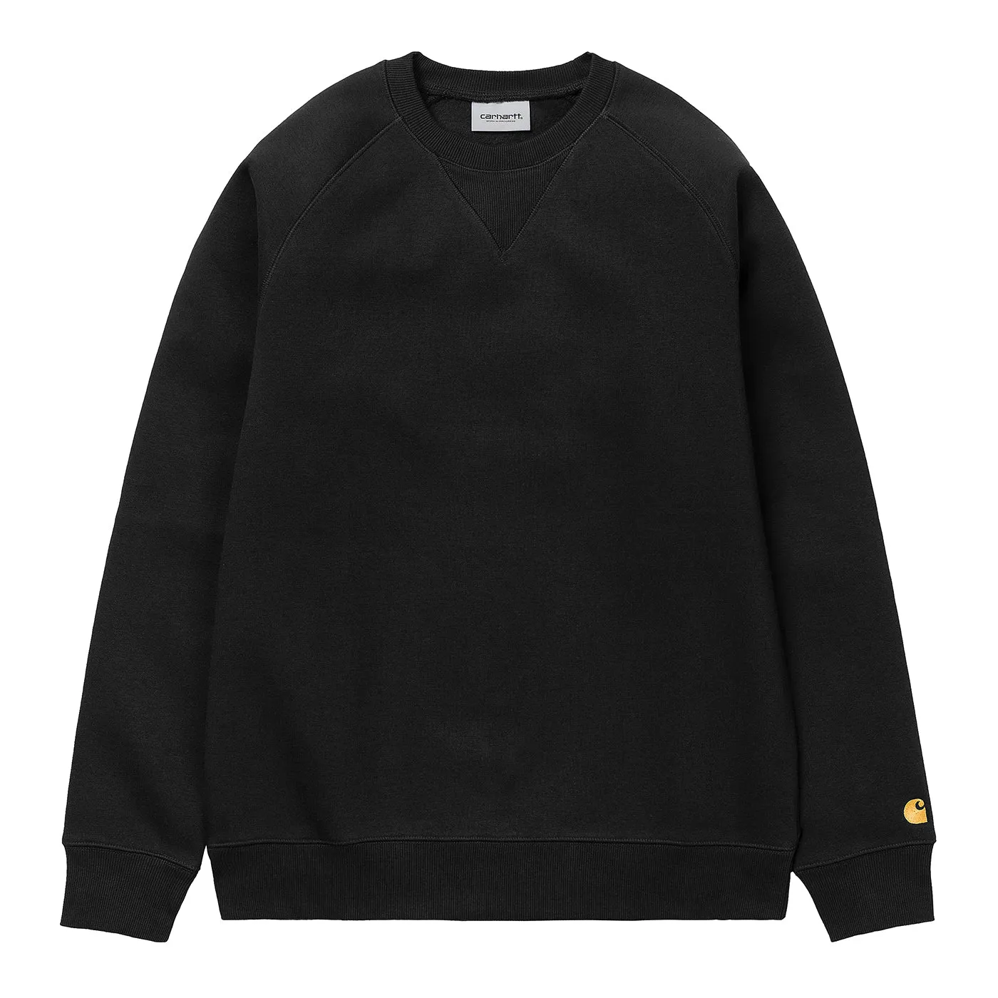 Carhartt WIP Chase Sweatshirt - Black / Gold Contrast Stitching