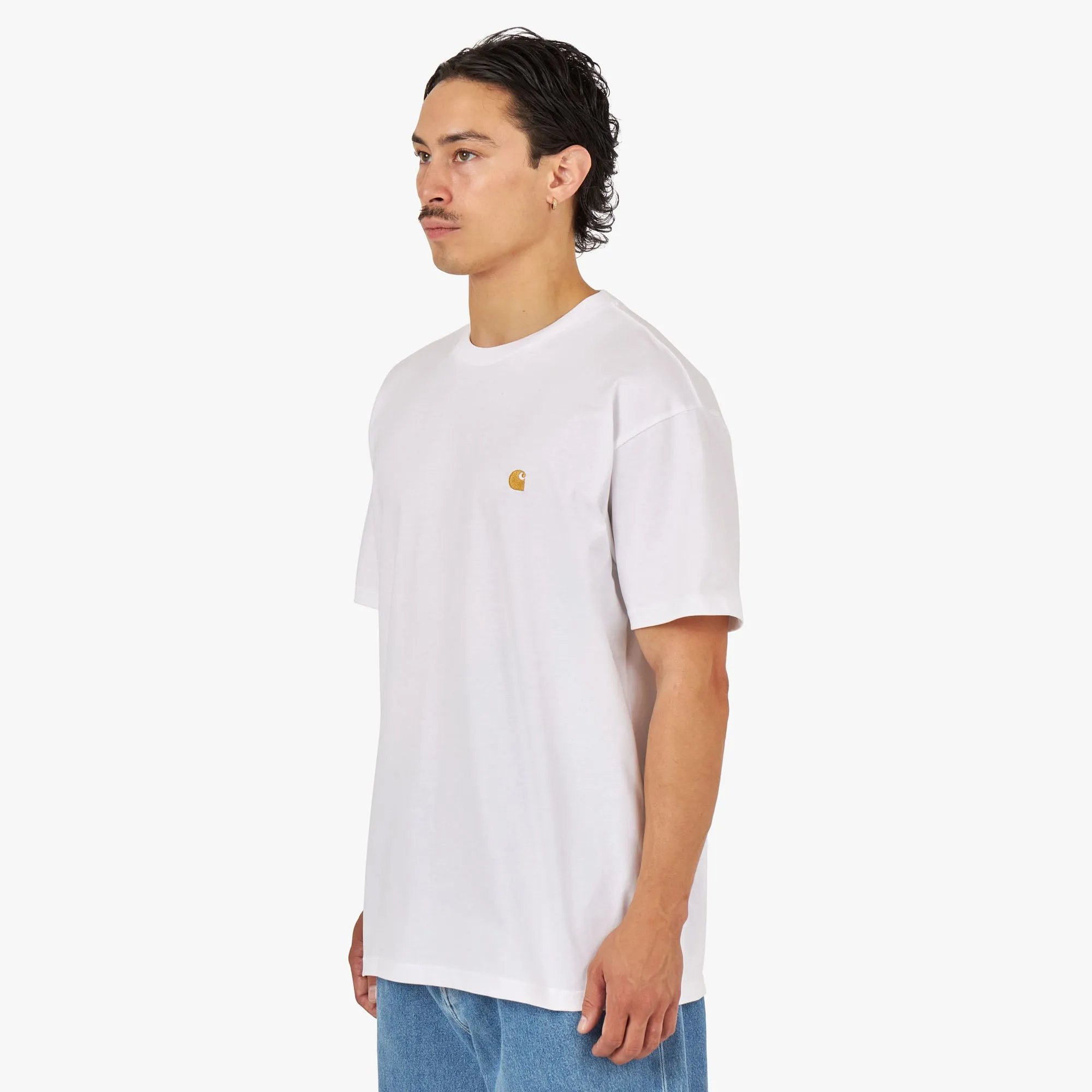 Carhartt WIP Chase T-shirt White / Gold Striped evening