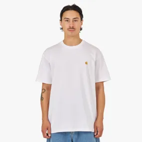 Carhartt WIP Chase T-shirt White / Gold tie waist billiards venue