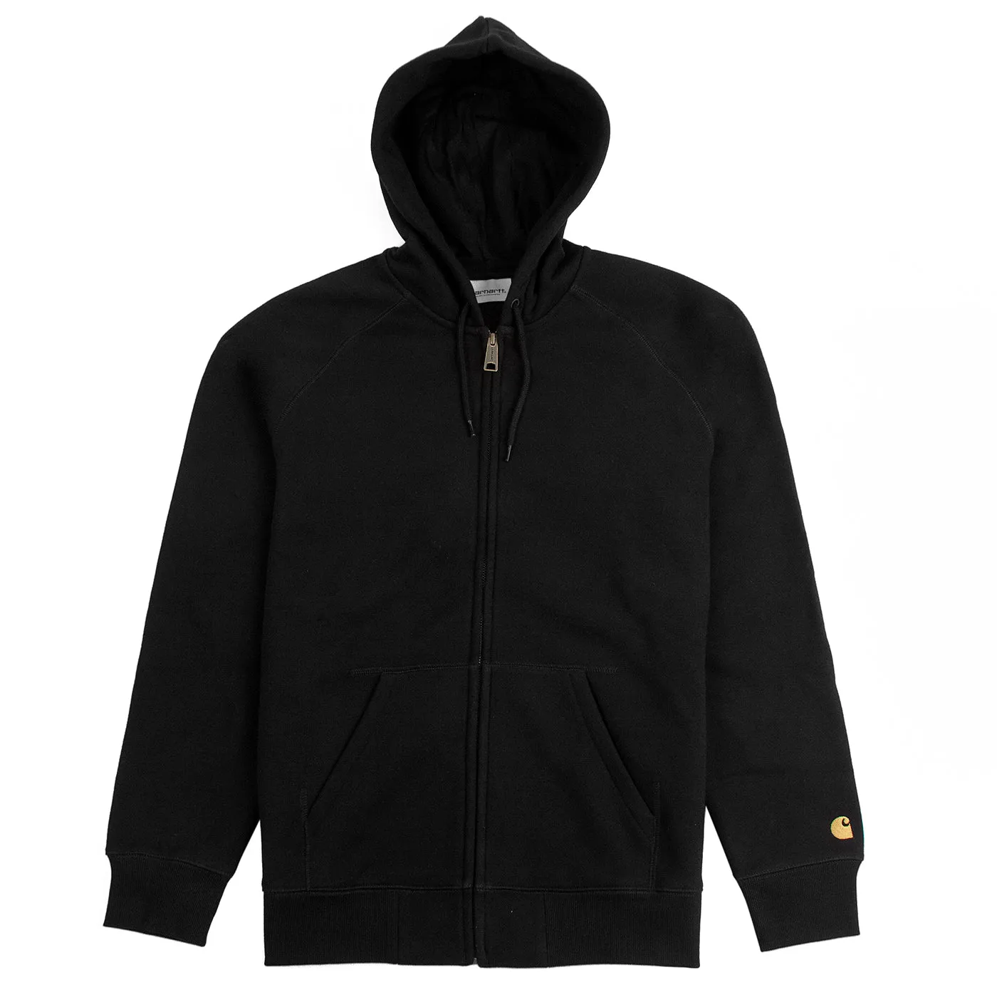 Carhartt WIP Hooded Chase Jacket - Black / Gold City Feel Outdoor Street