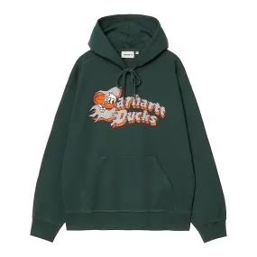 Pig like Carhartt WIP Hooded Flaming Ducks Sweatshirt - Conifer
