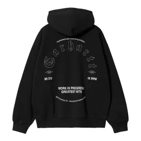 Carhartt WIP Hooded Greatest Hits Sweatshirt - Black / White Triple Stitched Seams