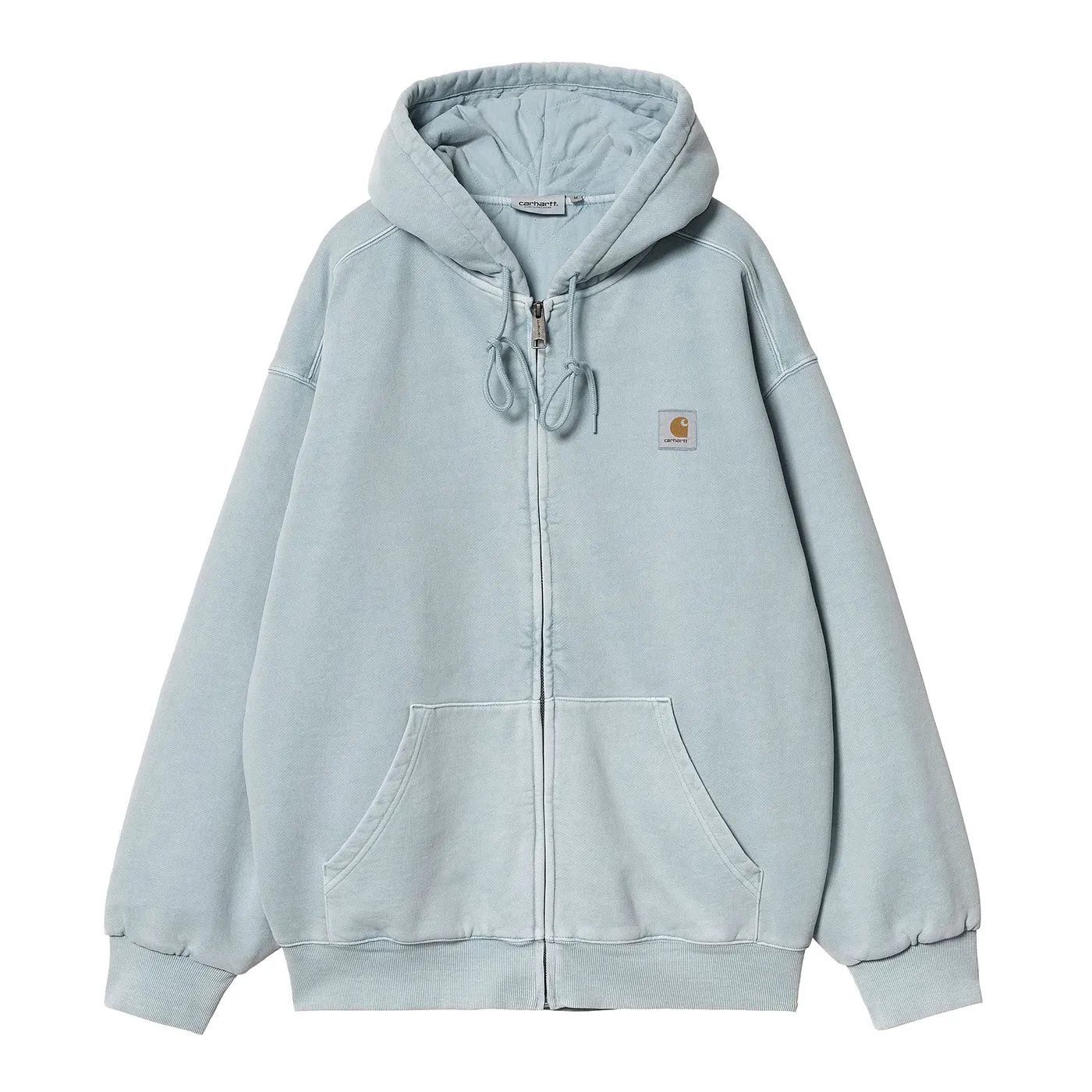 Carhartt WIP Hooded Vista Jacket Hoodie - Dusty Ice garment dyed Reinforced Hem