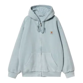 Coffee Run Brushed Fleece Carhartt WIP Hooded Vista Jacket Hoodie - Dusty Ice garment dyed