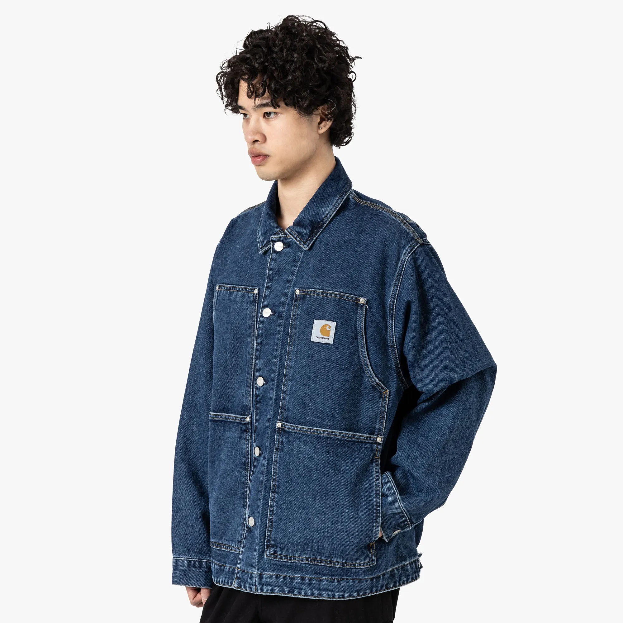 Carhartt WIP OG Double Front Jacket Blue Washed Clean Lines WaterRepellentExterior