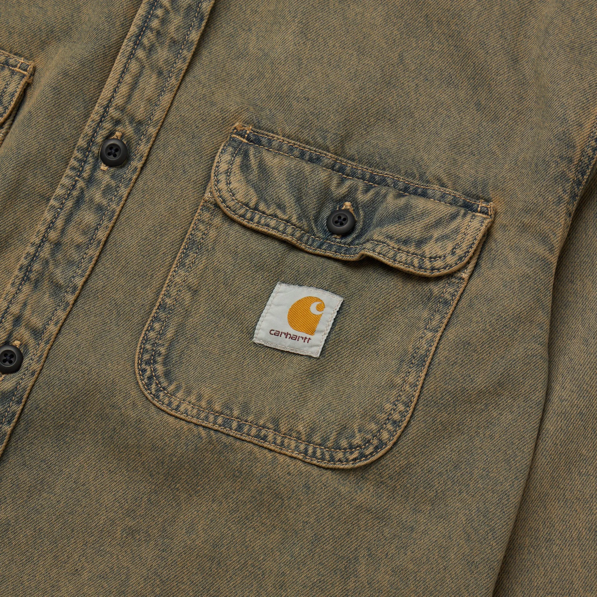 cuffs High End Carhartt WIP Tigan Shirt Jacket Blue / Leather