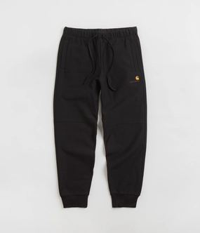 Stretchy Material Carhartt American Script Sweatpants - Black