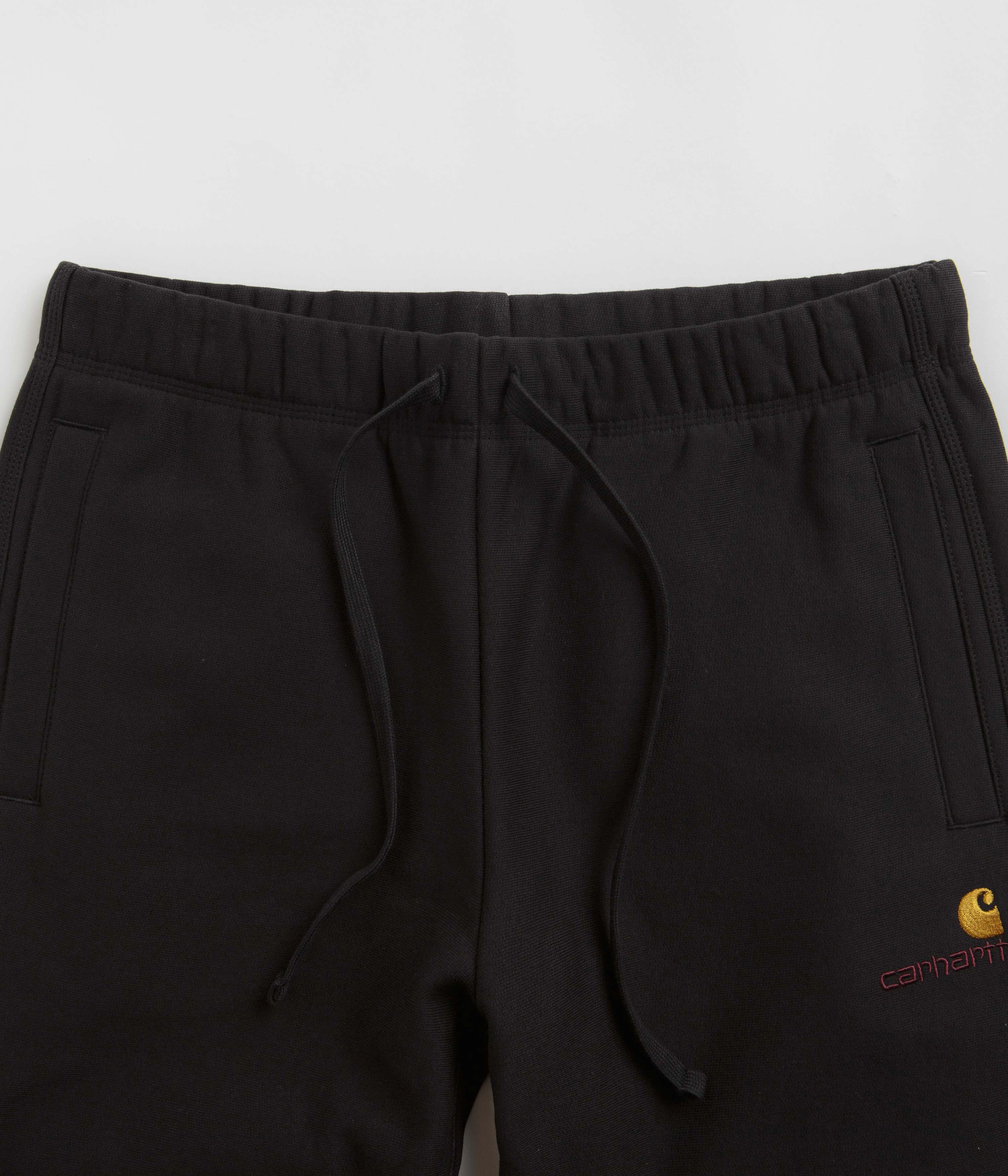 Carhartt American Script Sweatpants - Black Lightweight Feel Timeless Look