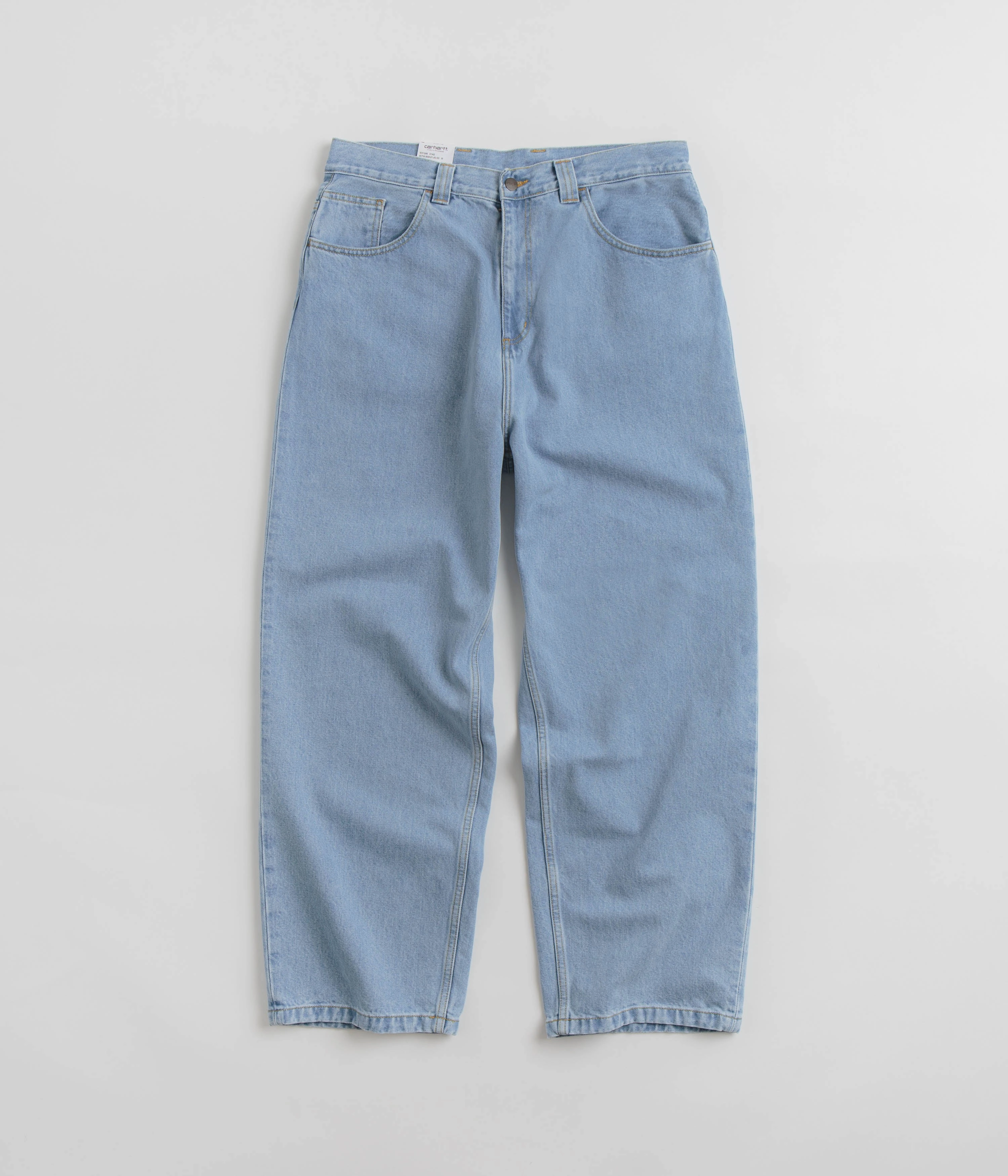Carhartt Brandon Denim Pants - Blue Heavy Stone Bleach Soft Structure Durable Hem