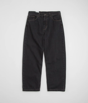 Double Needle Stitching Soft Structure Carhartt Brandon Pants - Black Stone Washed