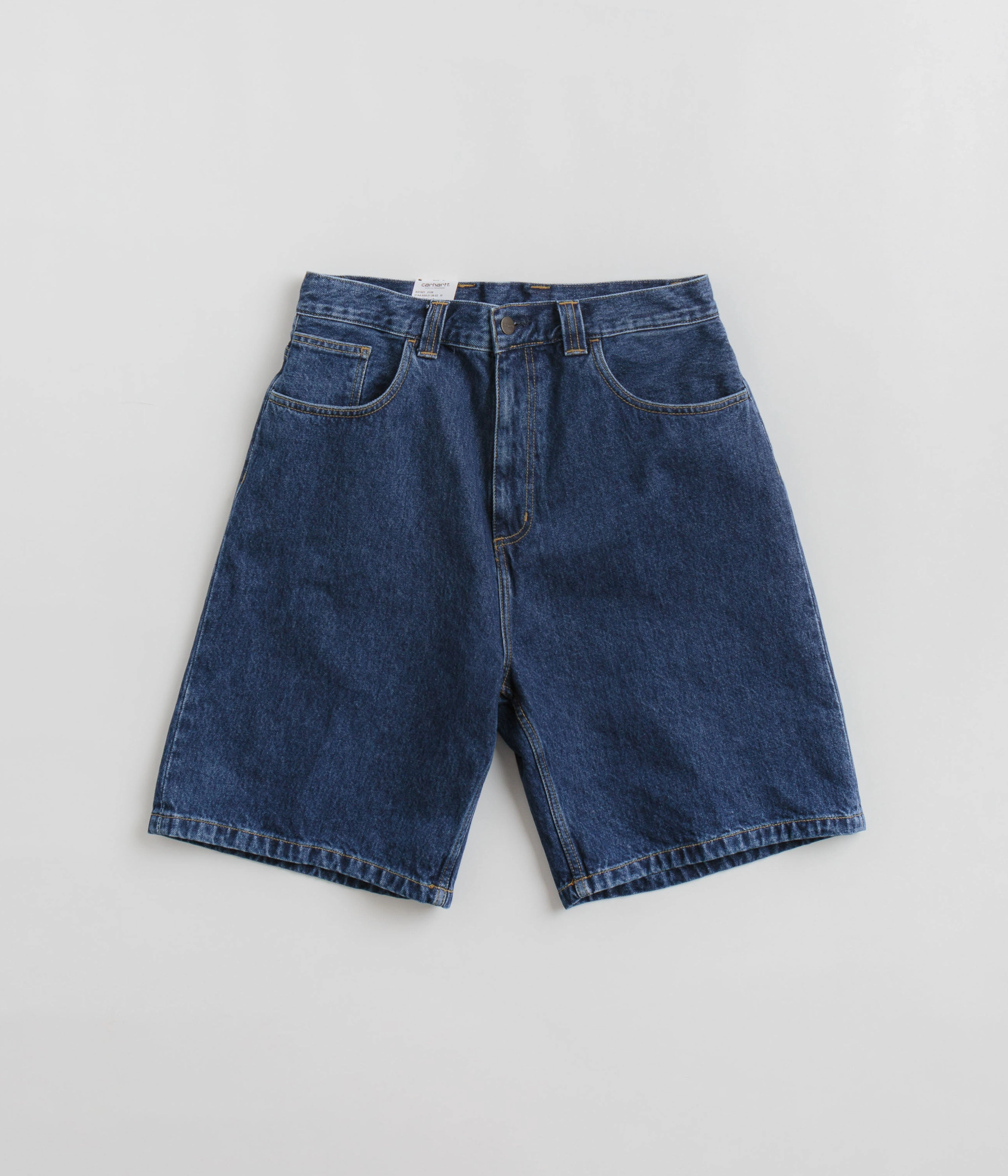 Carhartt Brandon Shorts - Blue Stone Washed Temperature Regulating Fibers Tagless Labeling