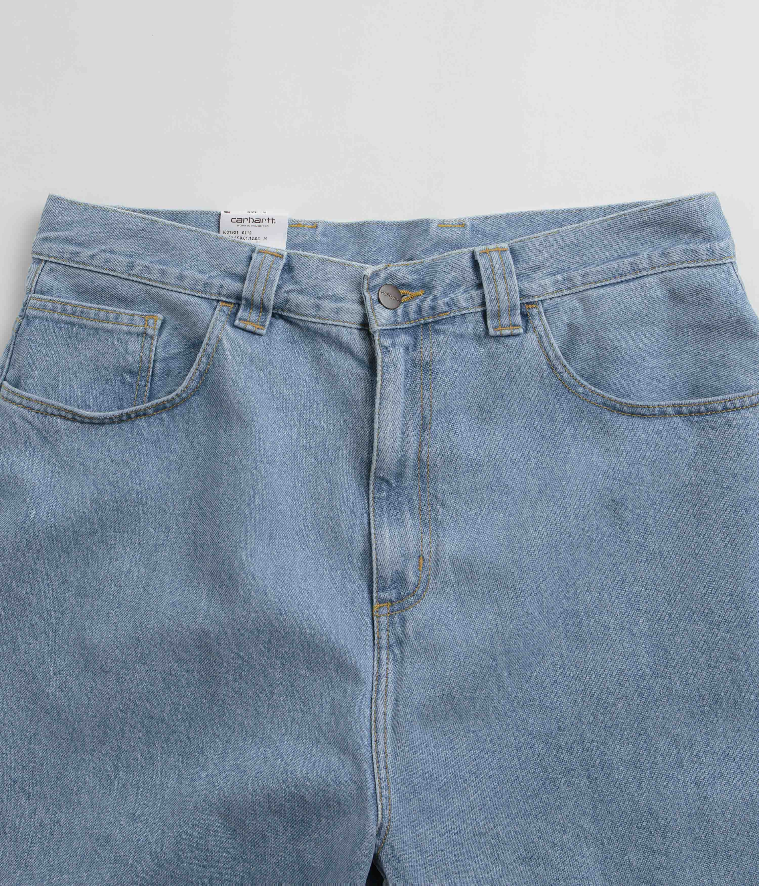 Carhartt Brandon Shorts - Stone Bleached Blue Anti Slip Grip Technology