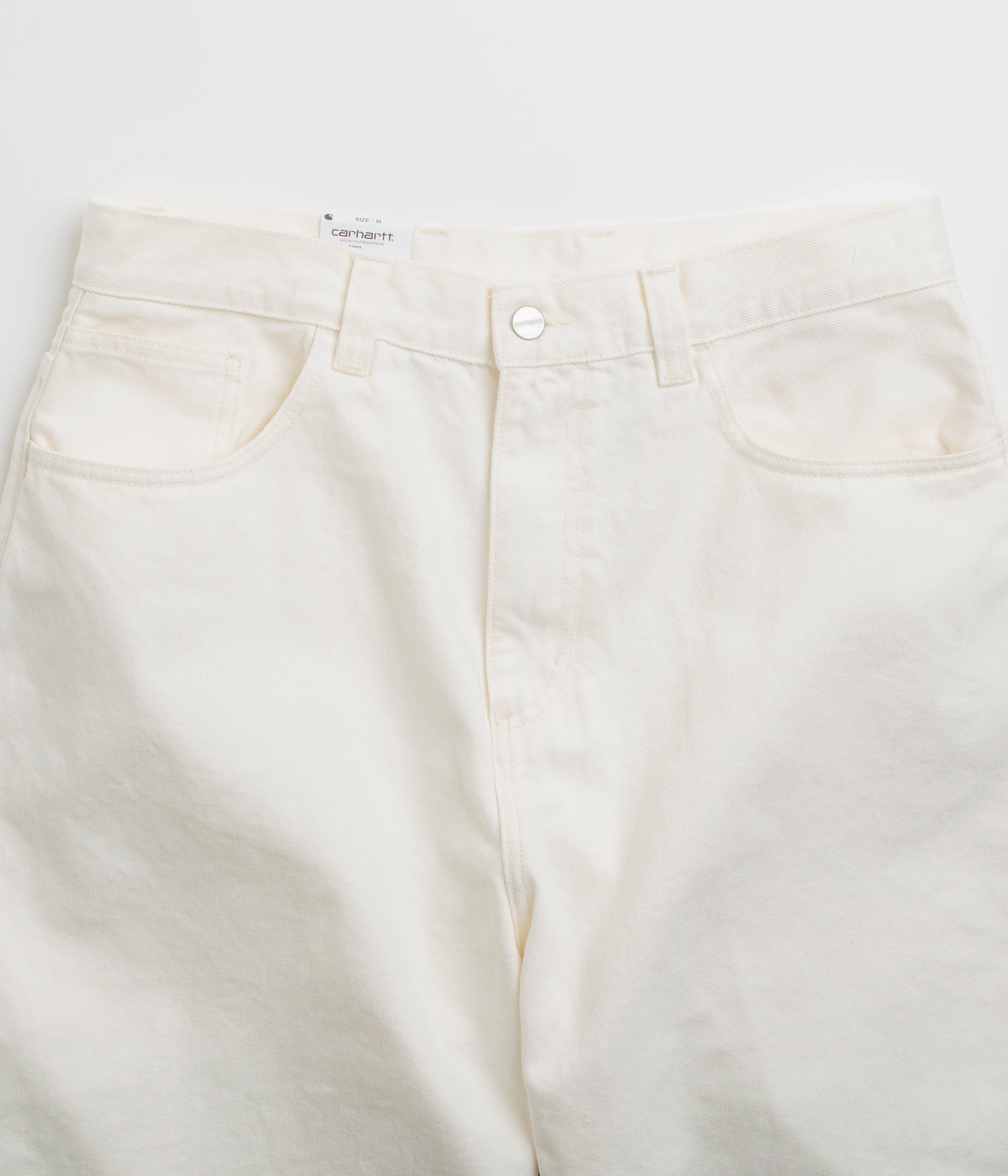 Carhartt Brandon Shorts - White Rinsed Seam Free Construction Trend Essential