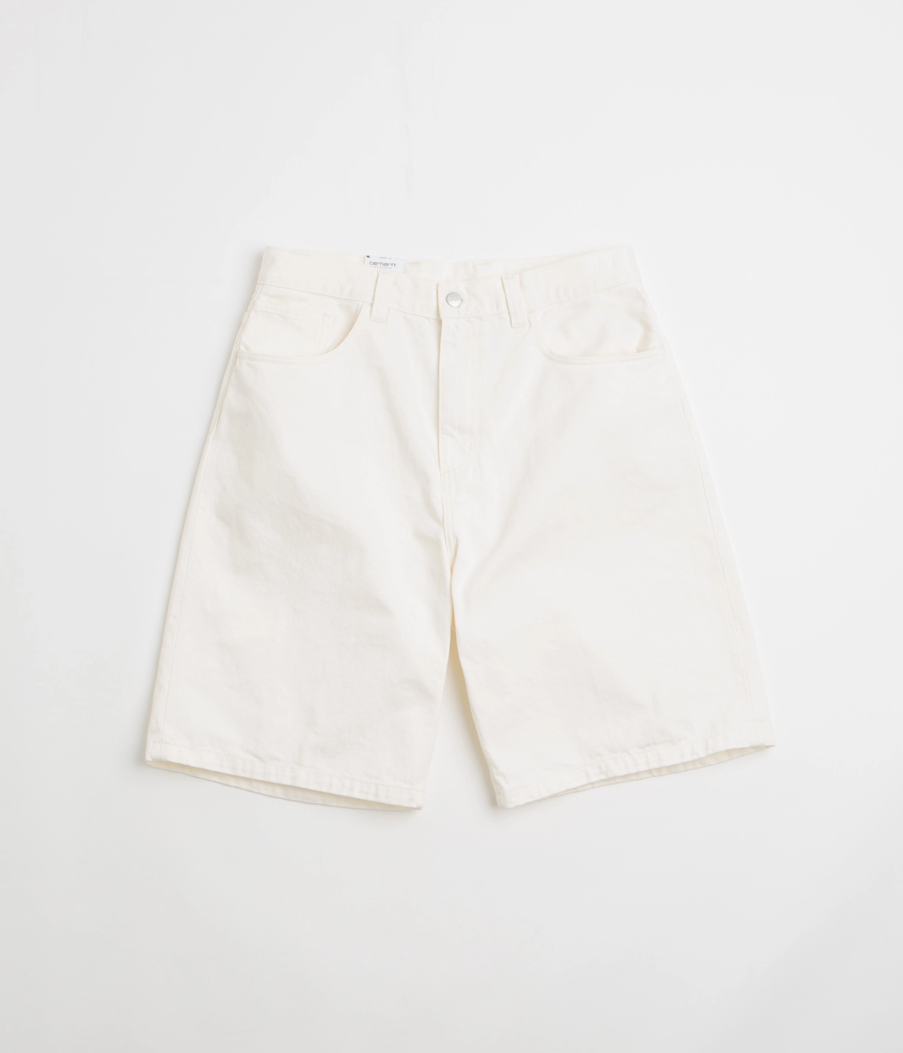 Carhartt Brandon Shorts - White Rinsed Printed Pattern Eco Friendly Dye Process
