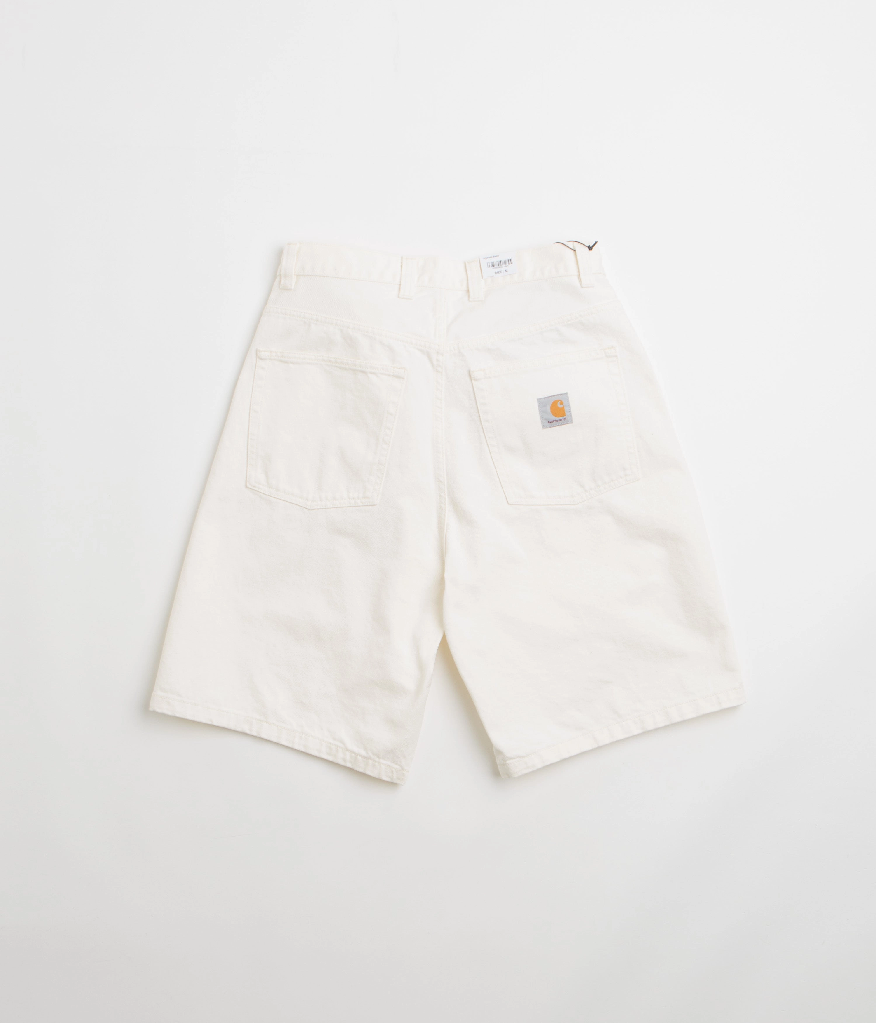 Carhartt Brandon Shorts - White Rinsed Organic Cotton Wind Resistant Panels