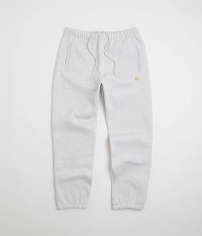 Button front LowProfileTopstitching Carhartt Chase Sweatpants - Ash Heather / Gold