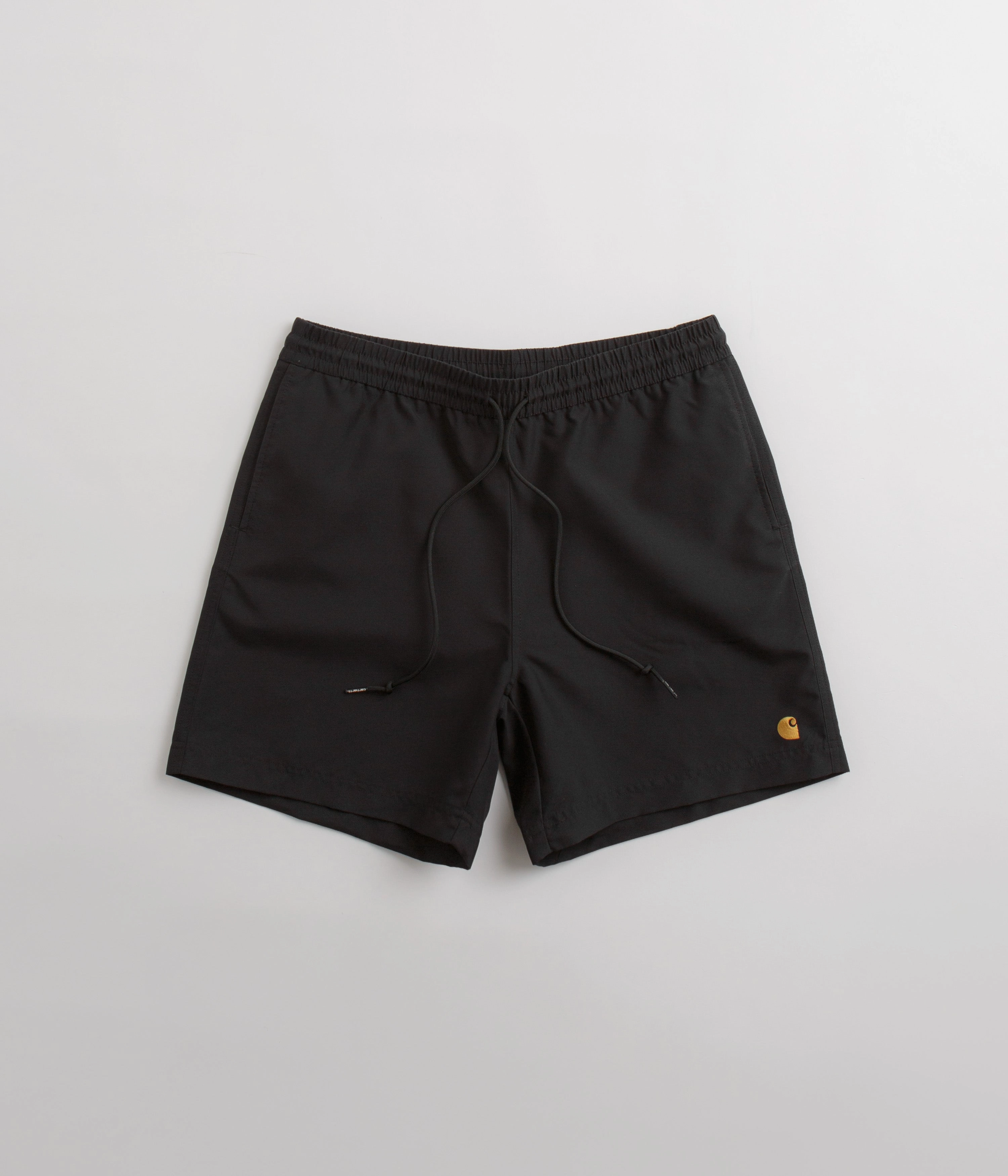 Carhartt Chase Swim Trunks - Black / Gold / Black Layer Ready Stretchy Waist