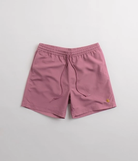 Carhartt Chase Swim Trunks - Magenta / Gold Gusseted Crotch Design Floral Print