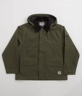 Carhartt Clarton Jacket - Office Green / Black All-Weather Comfort Infrastructure