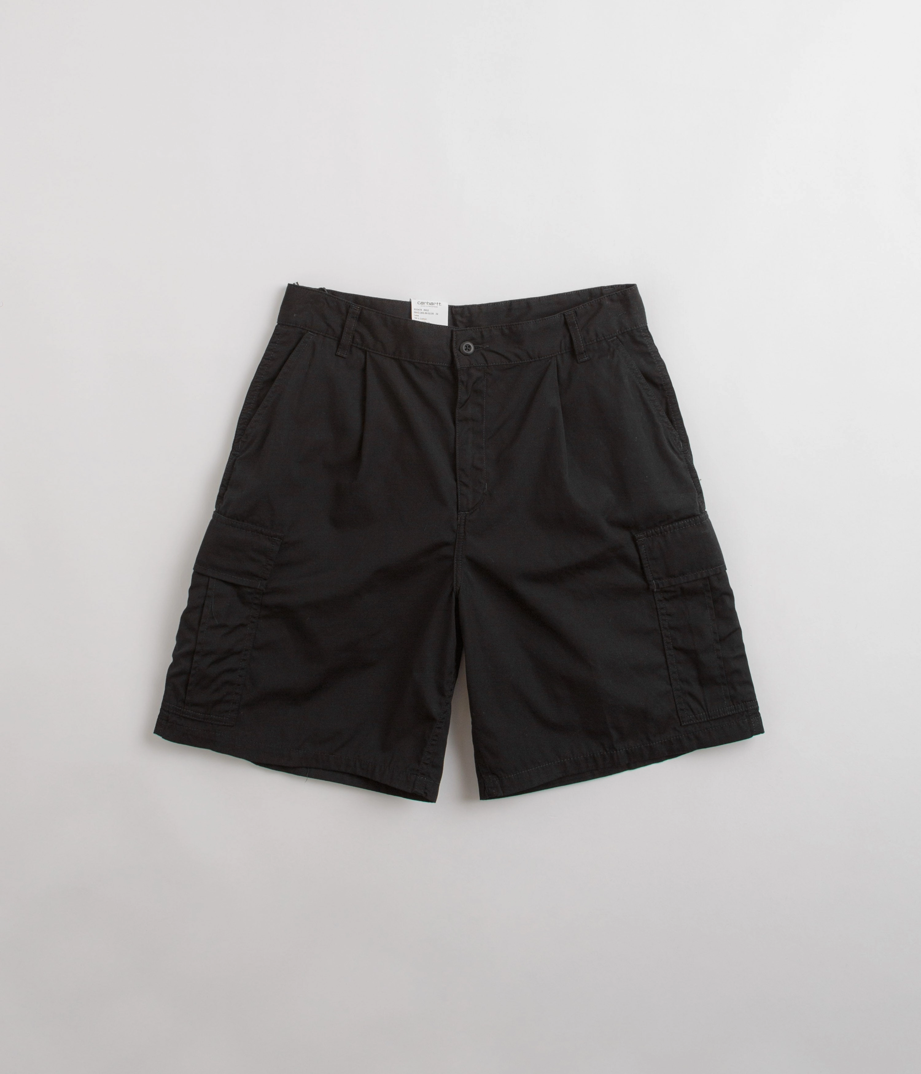 Carhartt Cole Cargo Shorts - Rinsed Black Chafe Resistant Edges Low Profile Waistband