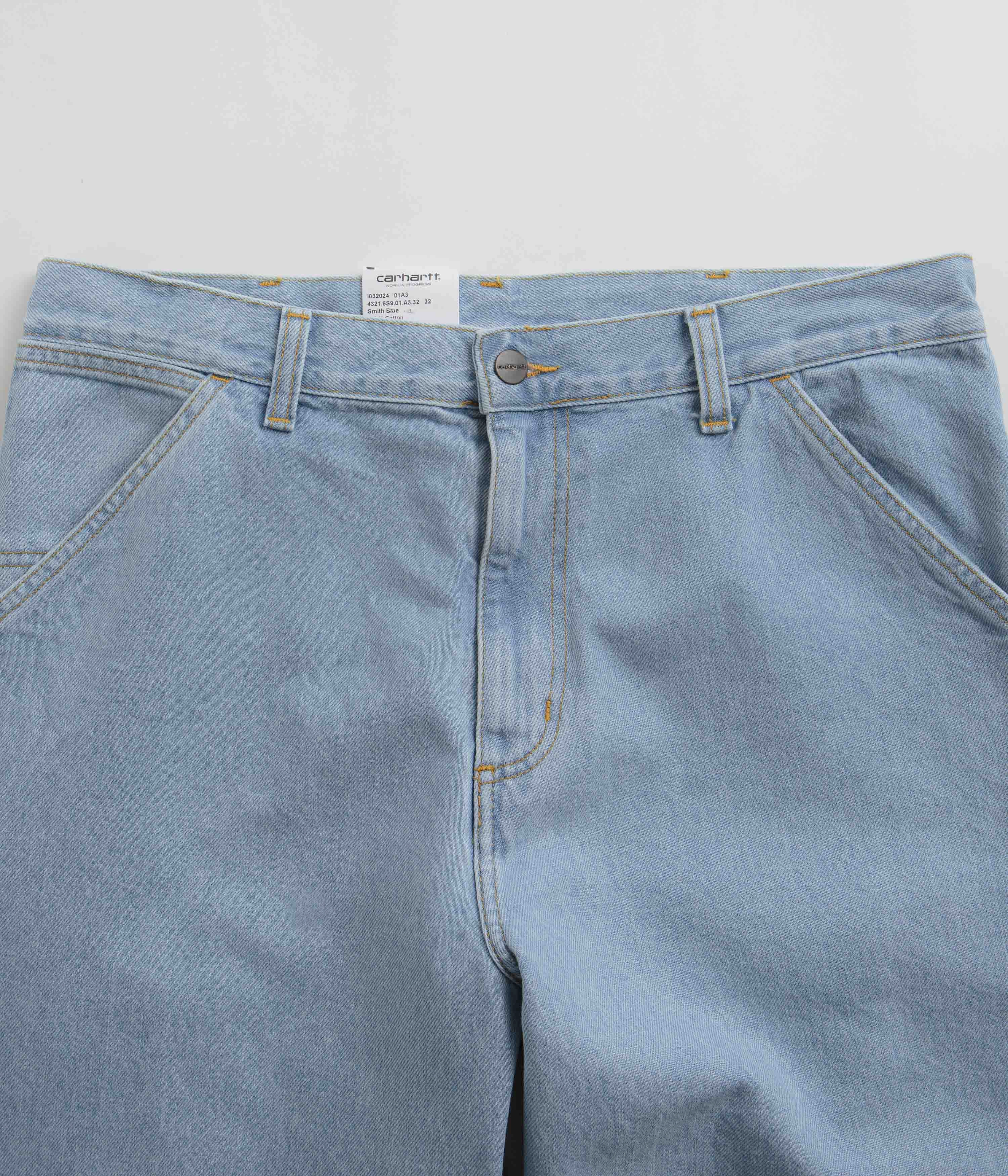 ReflectiveTrim Weekend Style Carhartt Denim Single Knee Pants - Heavy Stone Bleached Blue