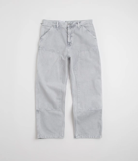 Carhartt Double Knee Denim Pants - Black Chalk Wash Functional Style