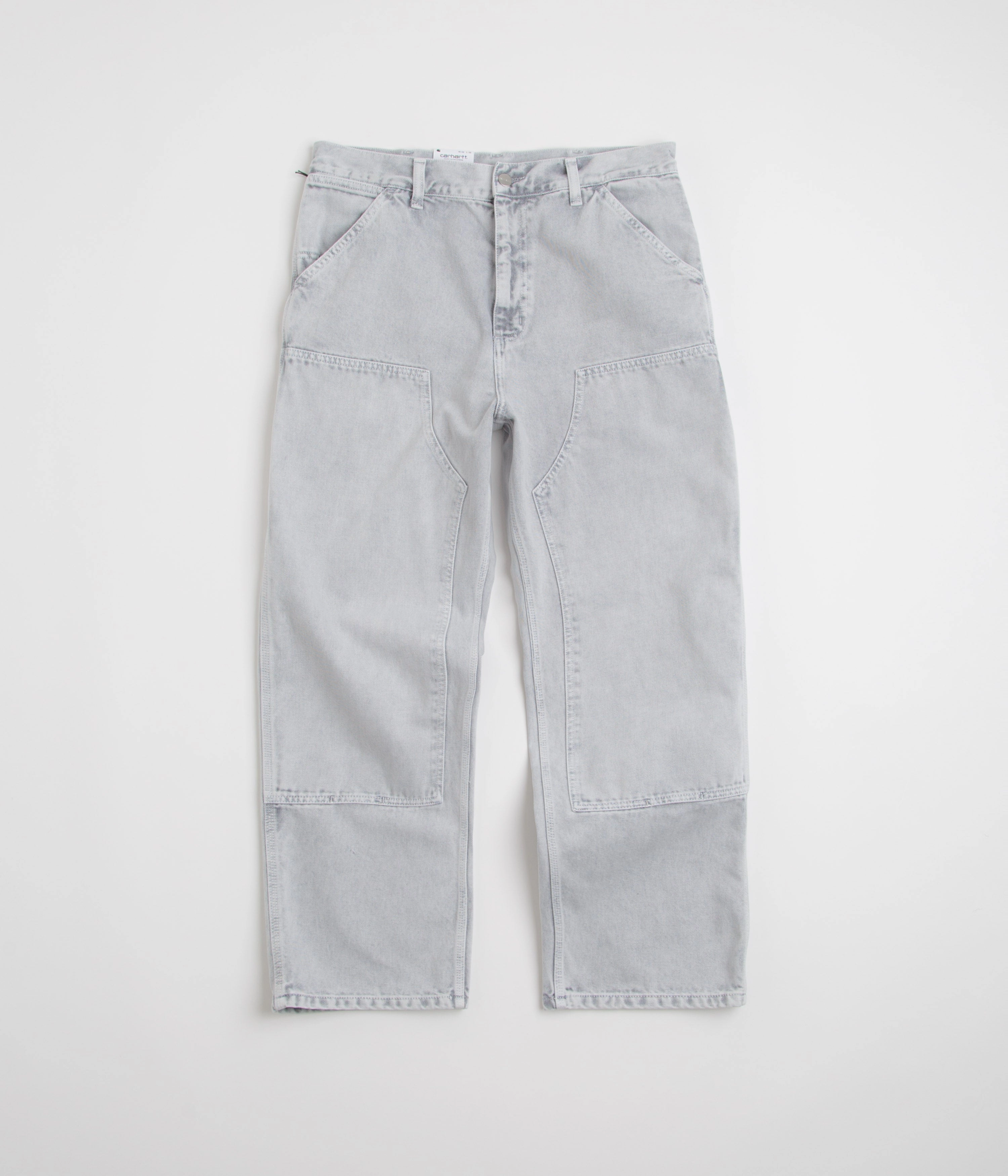 Carhartt Double Knee Denim Pants - Black Chalk Wash Functional Style