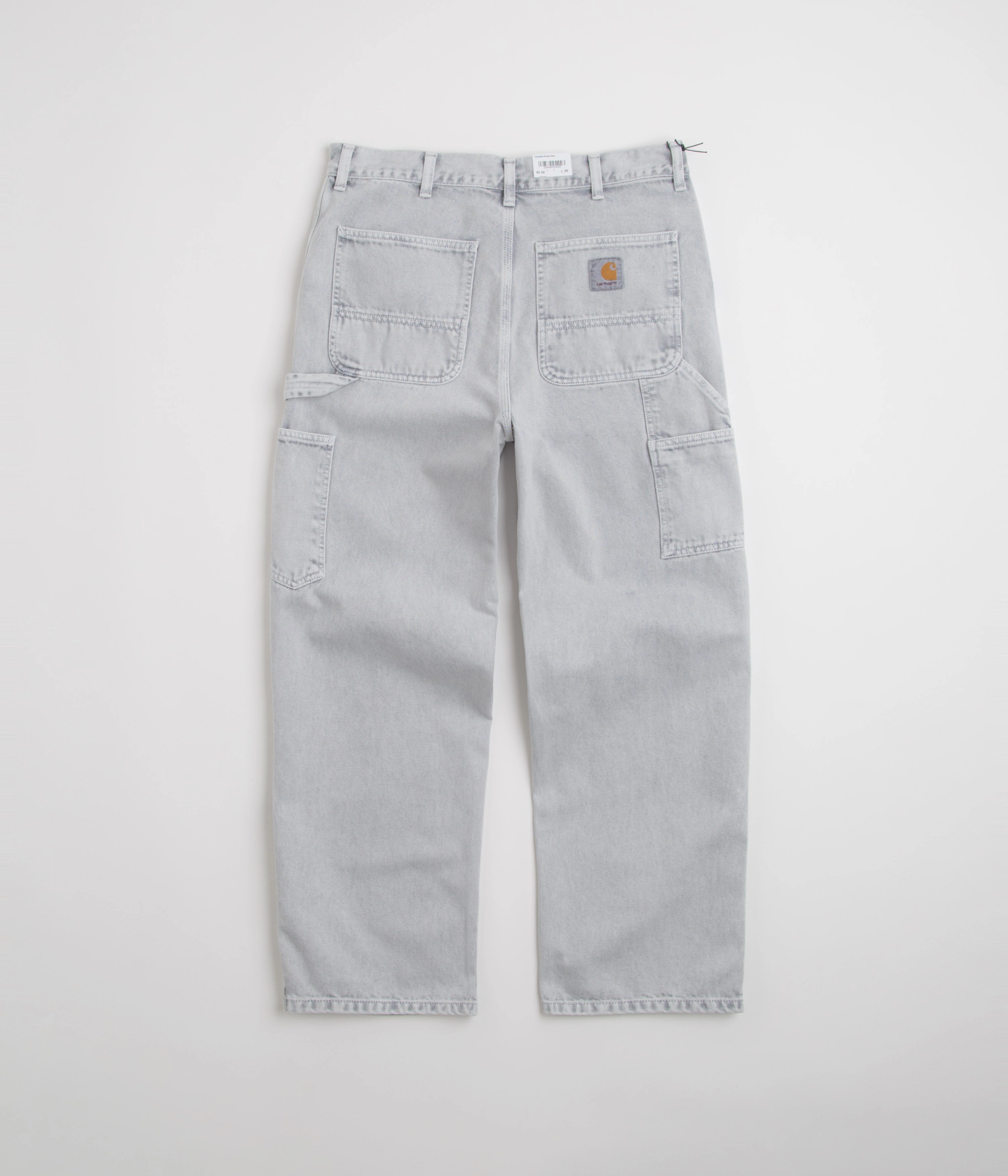 Carhartt Double Knee Denim Pants - Black Chalk Wash Training Wear Sporty Style