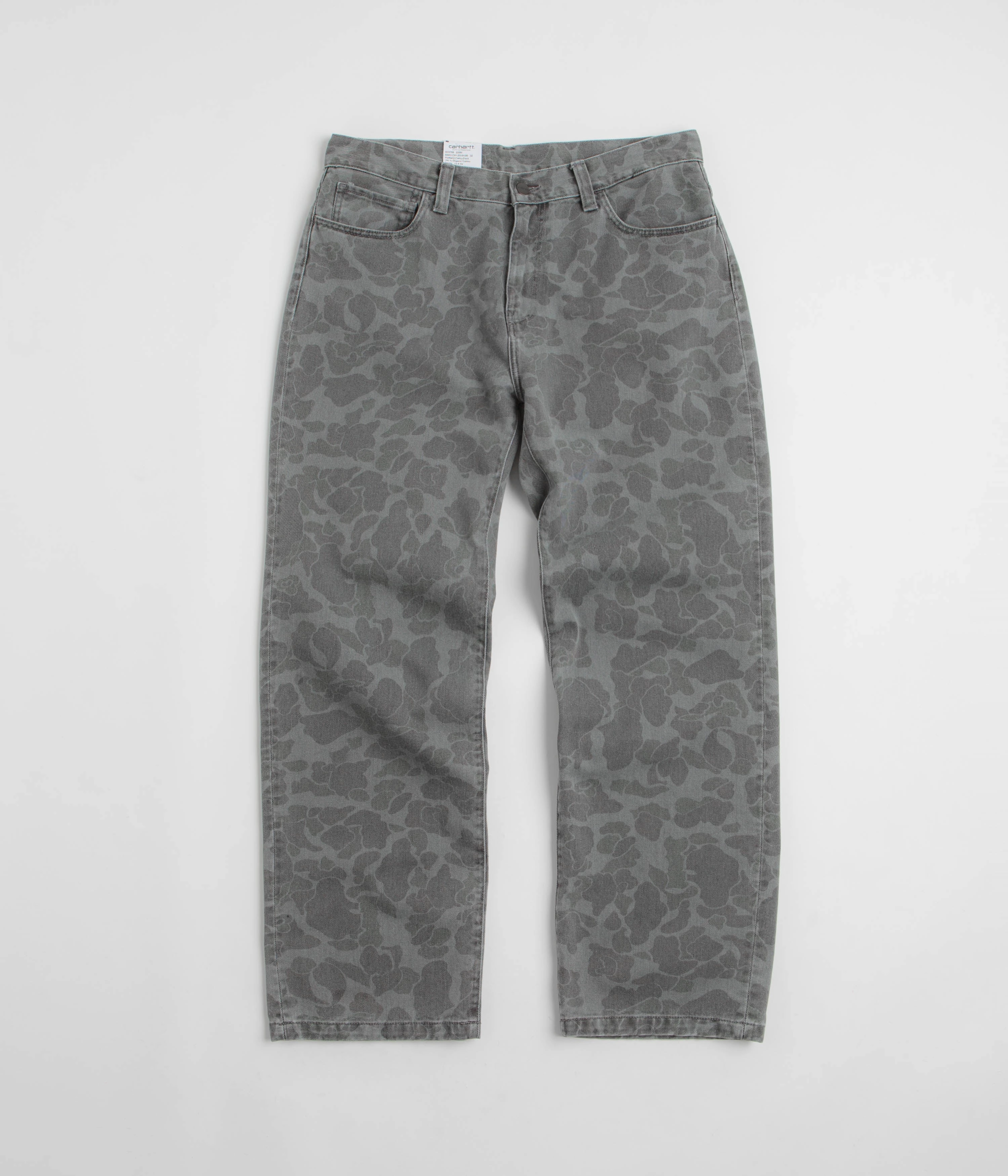 Non Iron Technology Quick Fit Carhartt Duck Landon Pants - Camo Duck / Black Heavy Bleached