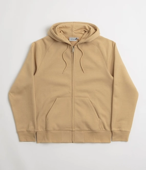 Carhartt Hooded Chase Jacket - Dusty Hamilton Brown / Gold FullLengthZip type