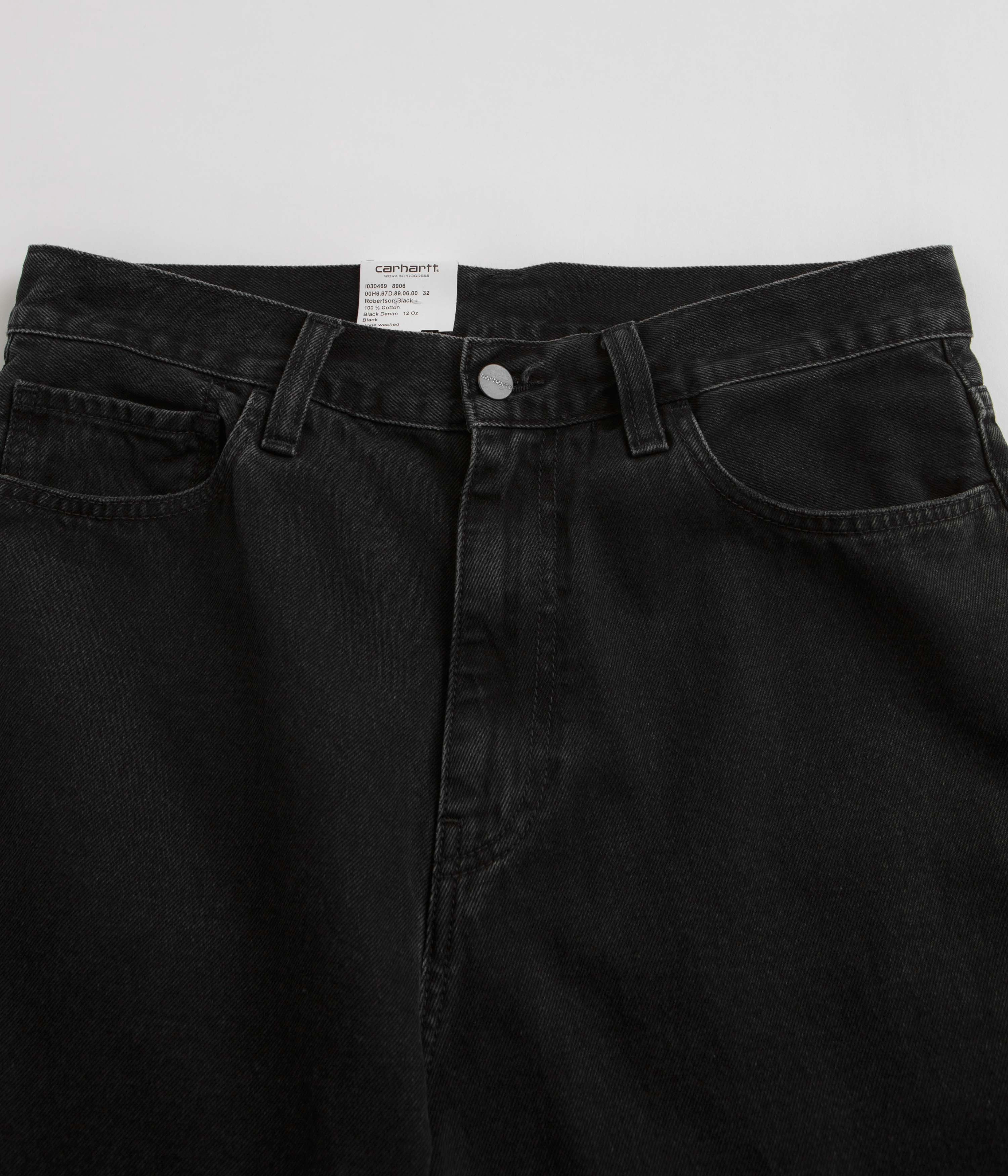 Carhartt Landon Shorts - Black Stone Washed Zipper pockets