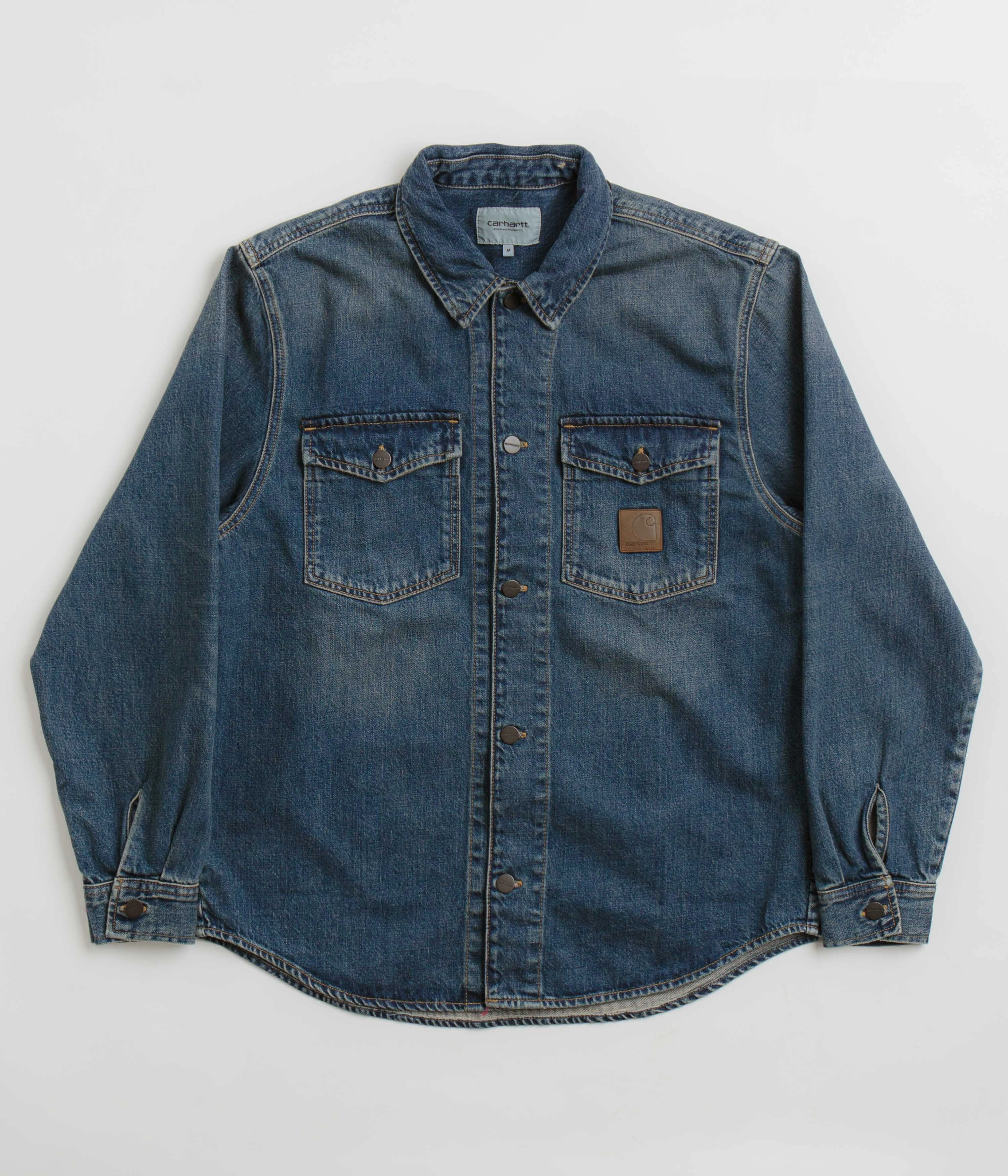 Cozy Jacket Carhartt Lincoln Shirt Jacket - Blue Worn Used Wash