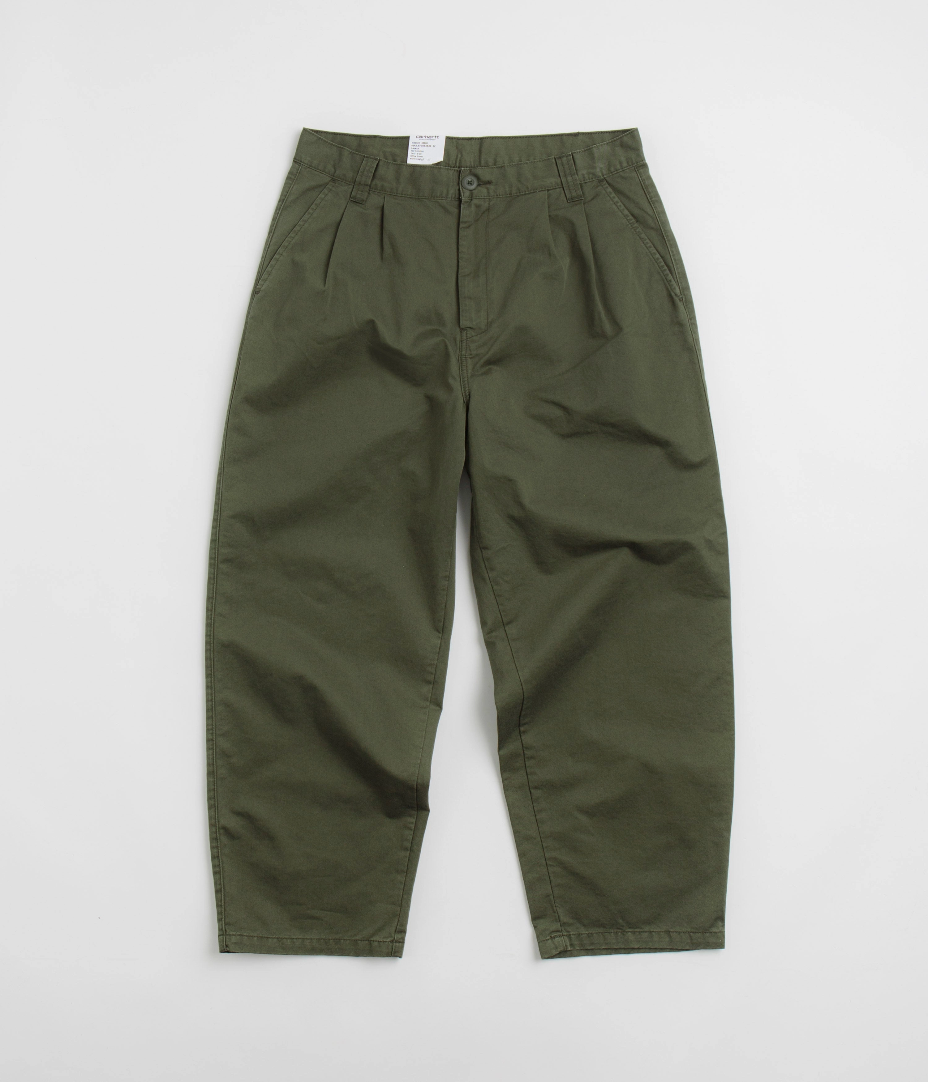 Tapered ankle Carhartt Merrick Pants - Stone Washed Office Green