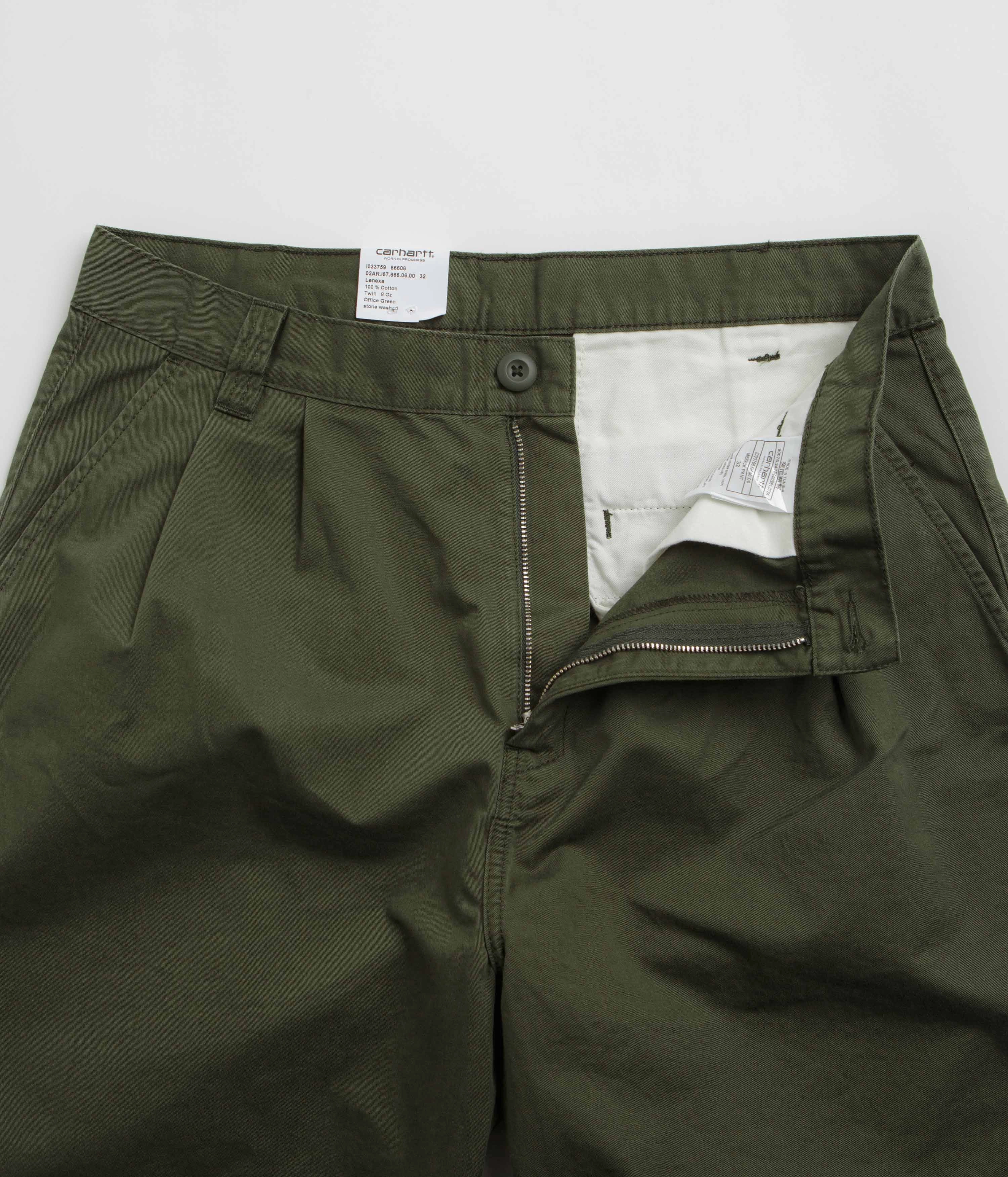 Carhartt Merrick Pants - Stone Washed Office Green High-rise waist SecureZipperClosures