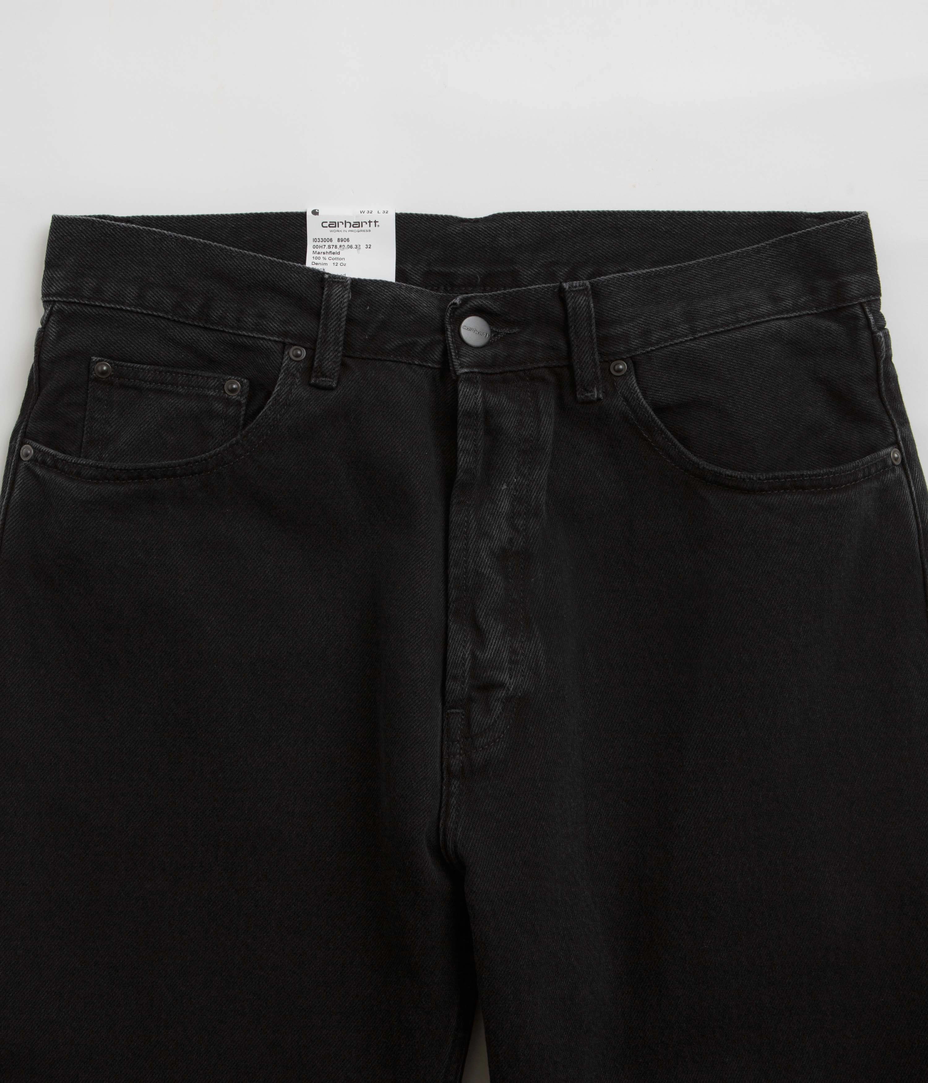 Hidden pockets Polyester fabric Carhartt Nolan Pants - Black Stone Washed