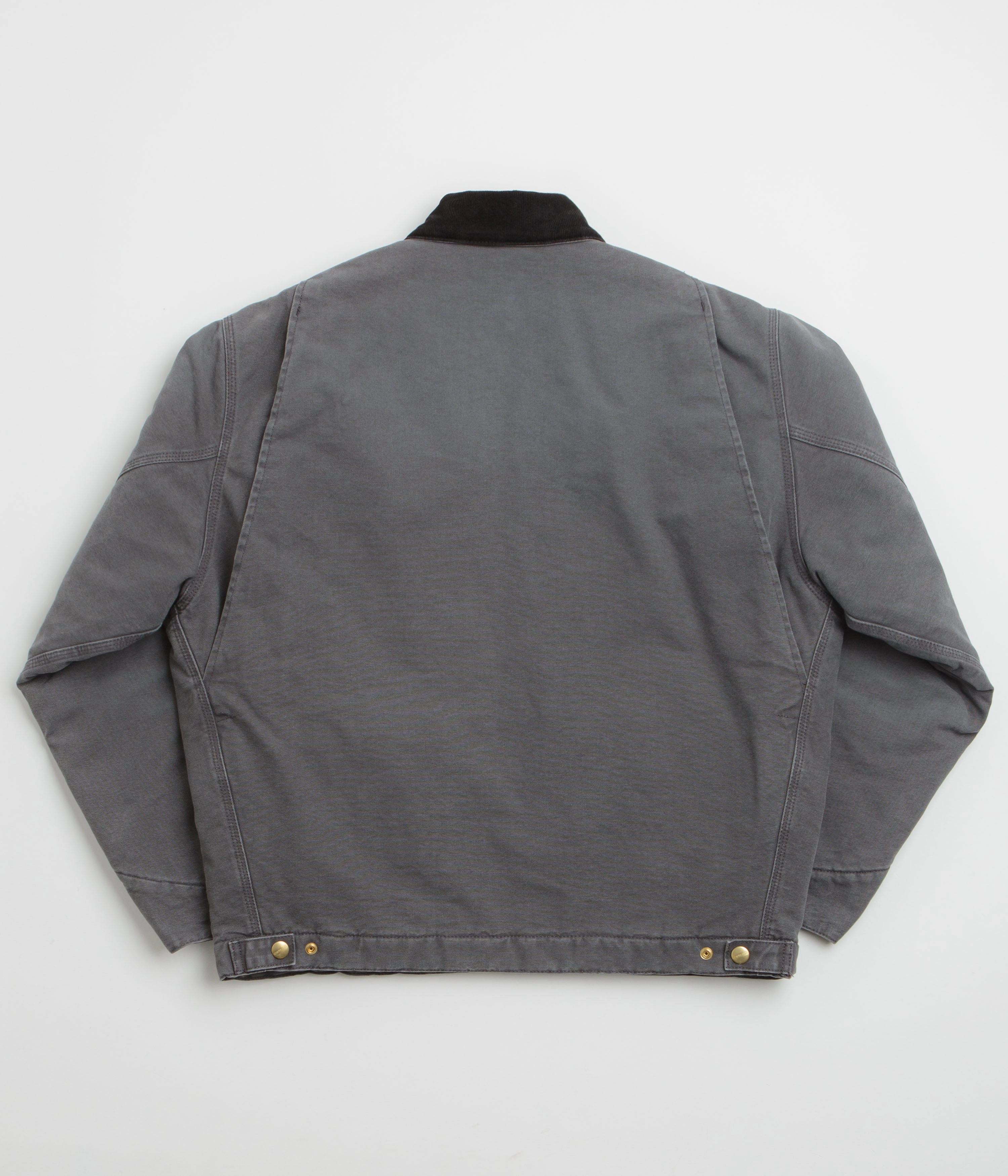 Double Layered Edging Carhartt OG Detroit Jacket - Graphite / Black Stone Canvas