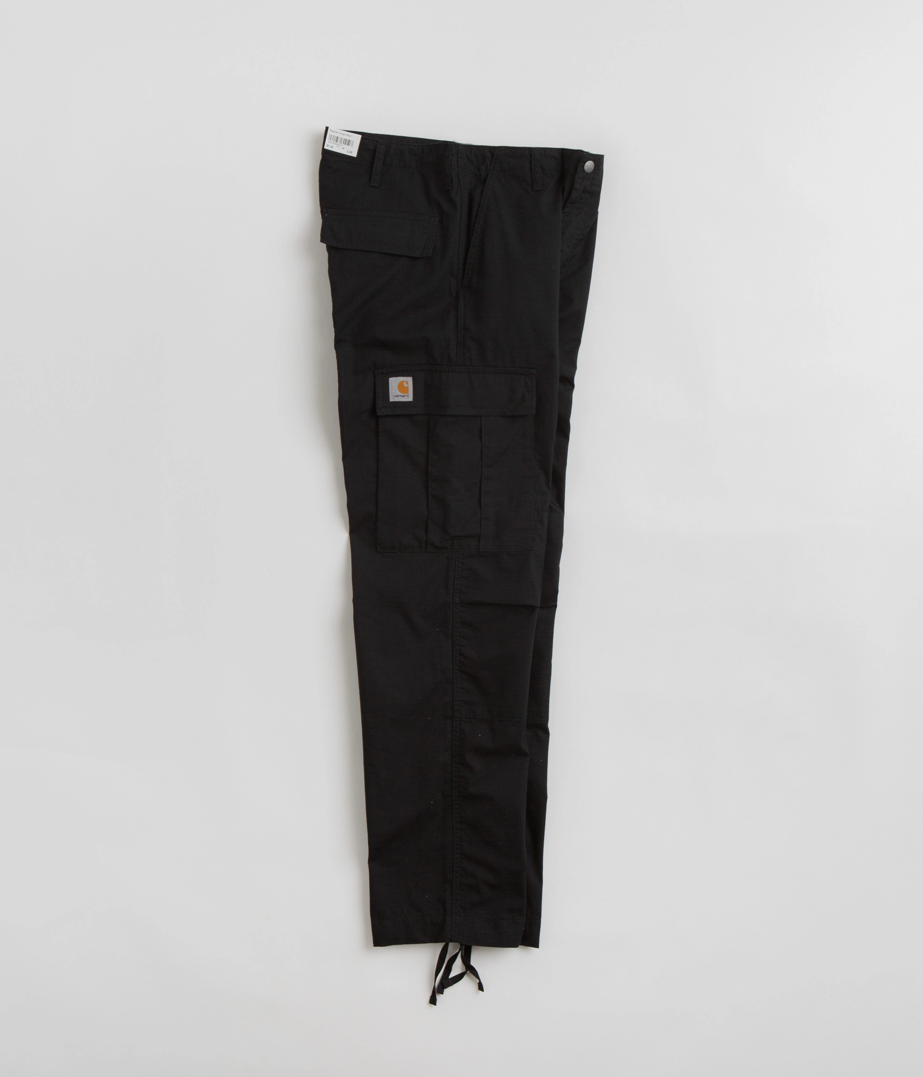 Carhartt Regular Cargo Pants - Black Adjustable Drawcord Soft Lining
