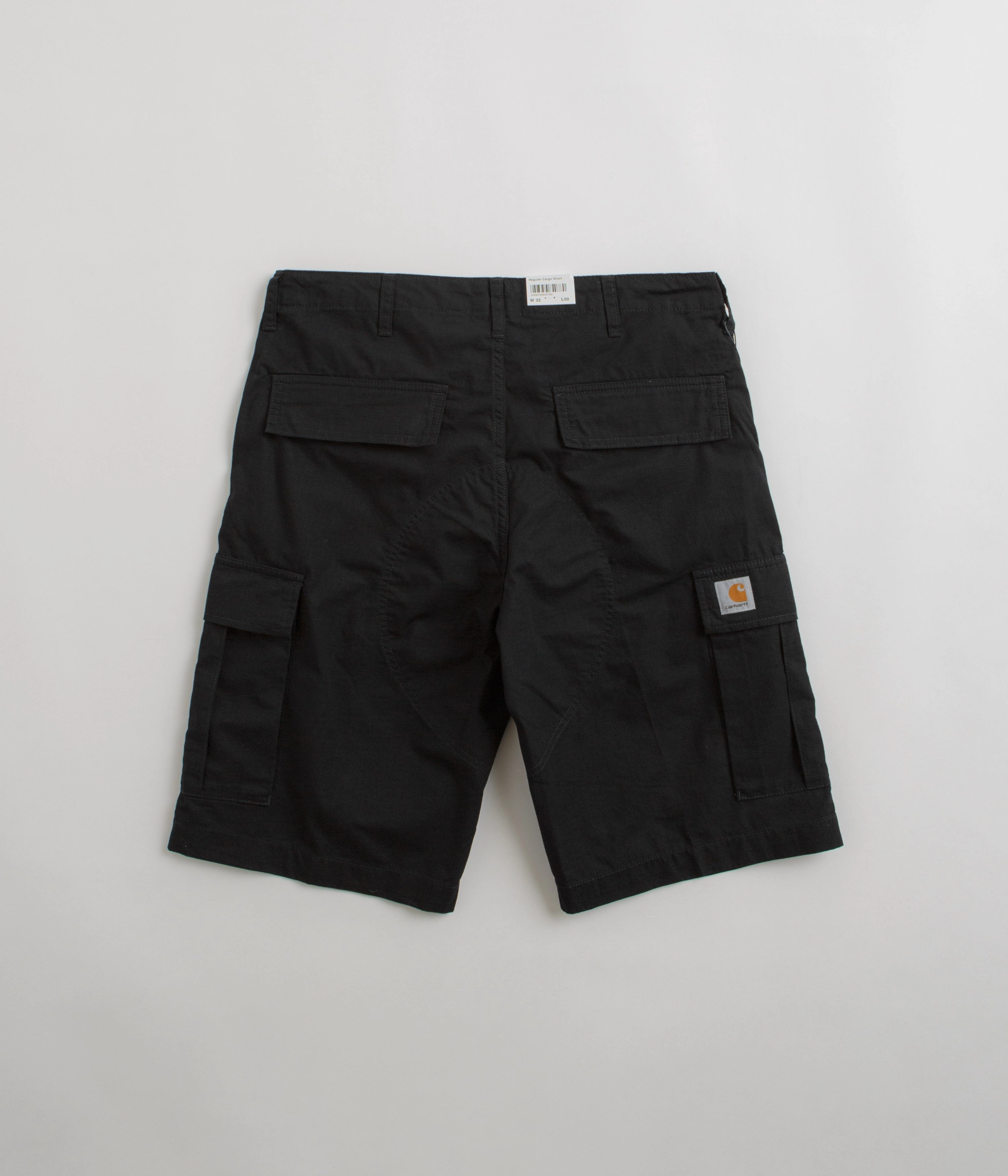 Carhartt Regular Cargo Shorts - Black Soft Material Silicone Gripper Strips
