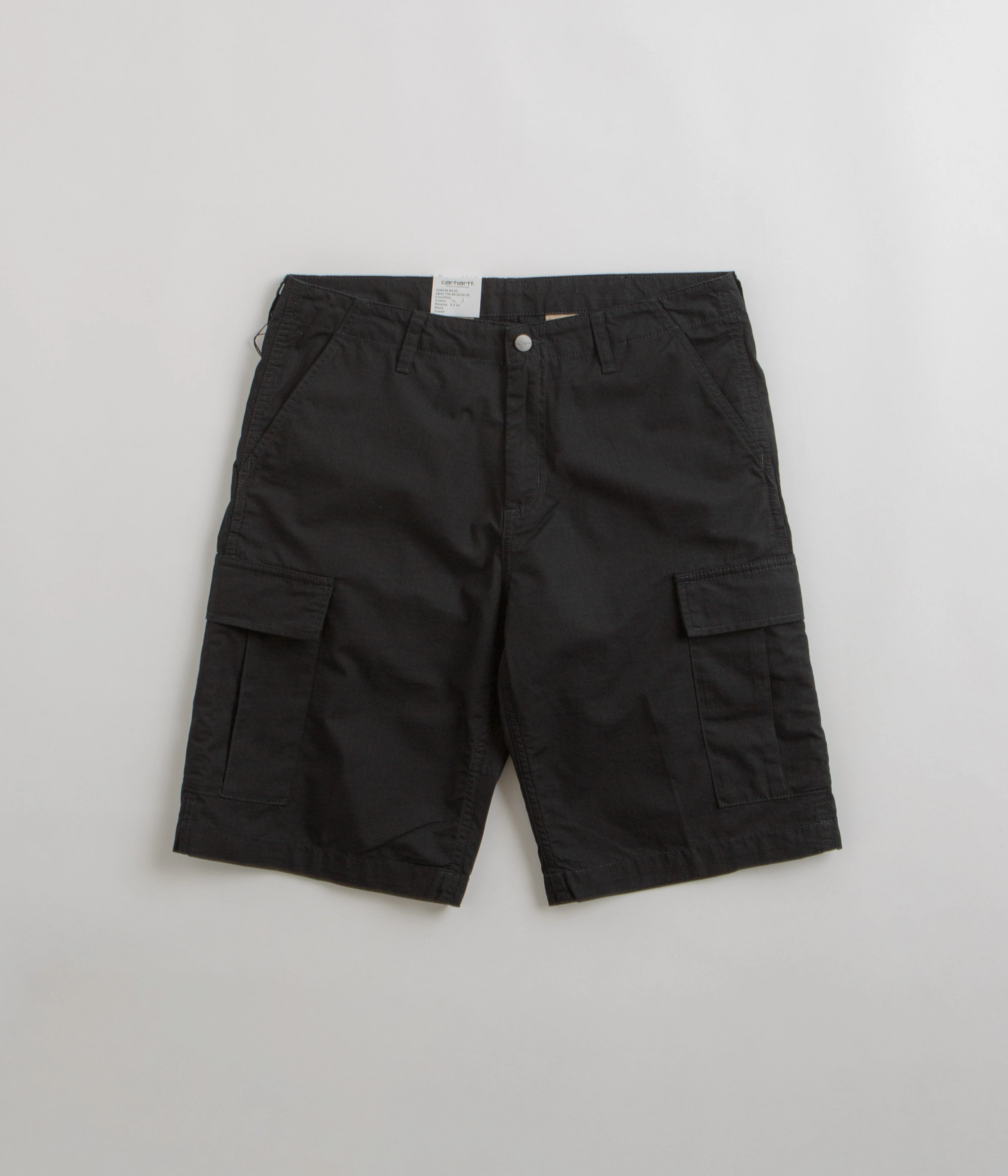 Carhartt Regular Cargo Shorts - Black Durable Stitching Clean Mood
