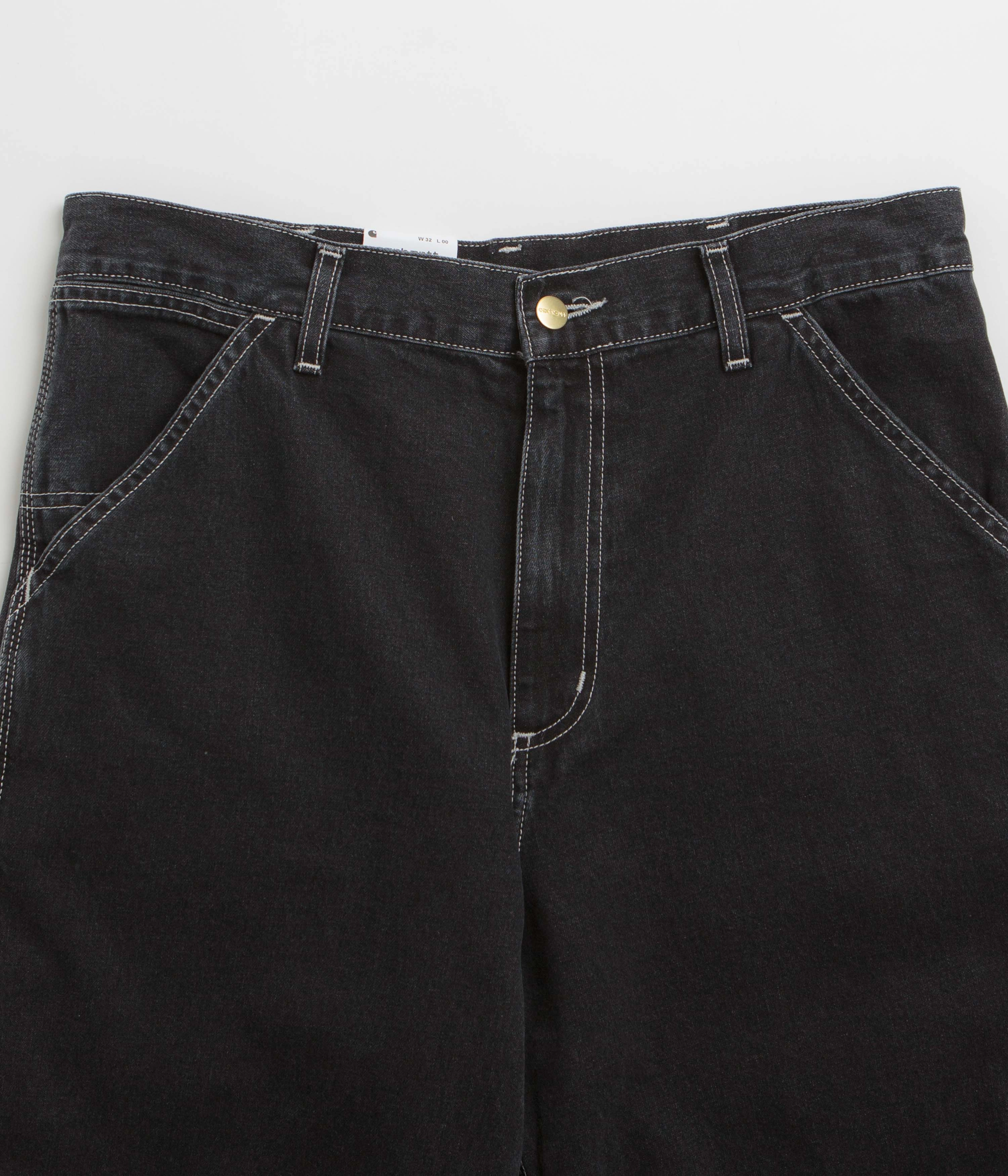 light texture men's option Carhartt Simple Shorts - Black Stone Washed