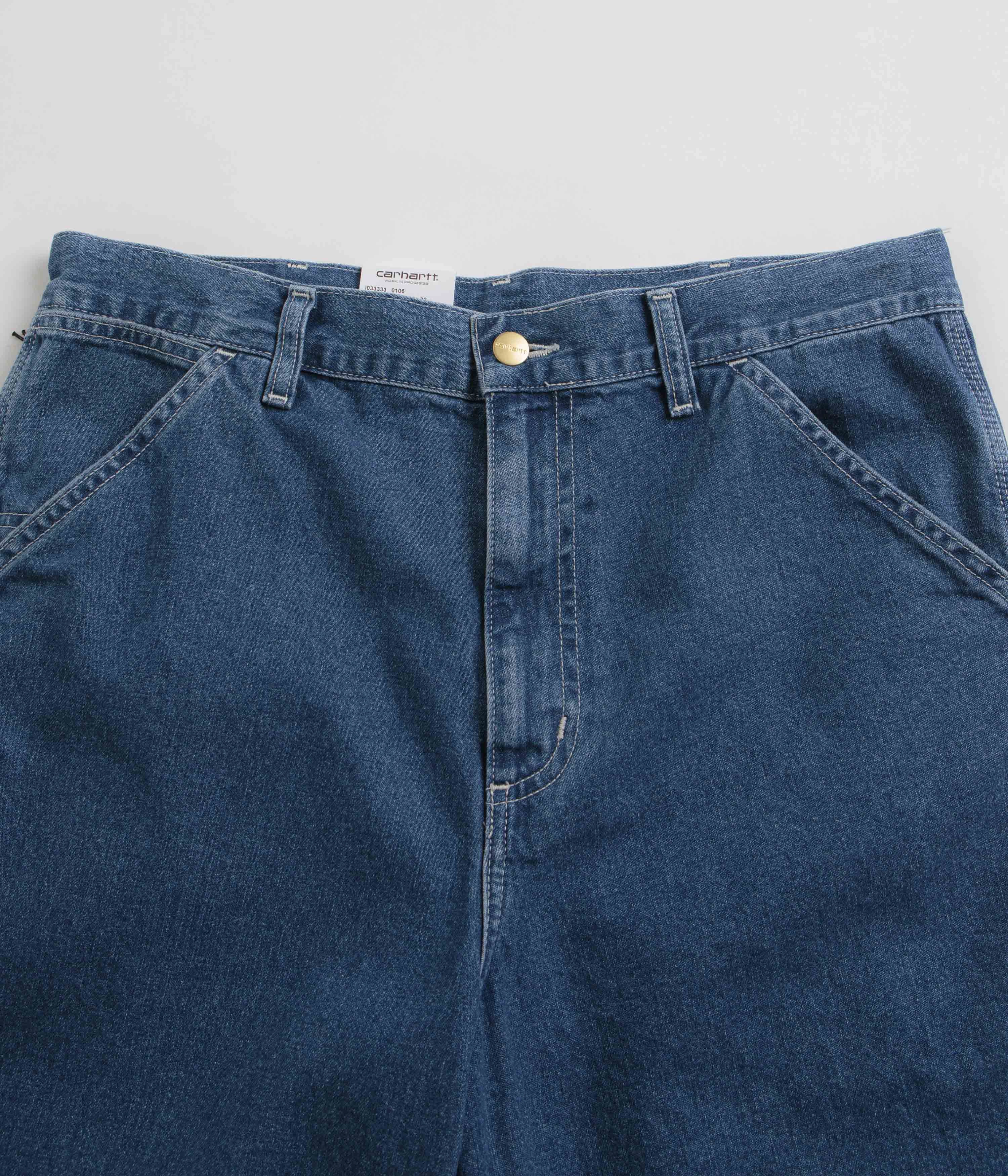 Carhartt Simple Shorts - Blue Stone Washed Unisex Chafe Resistant Seams