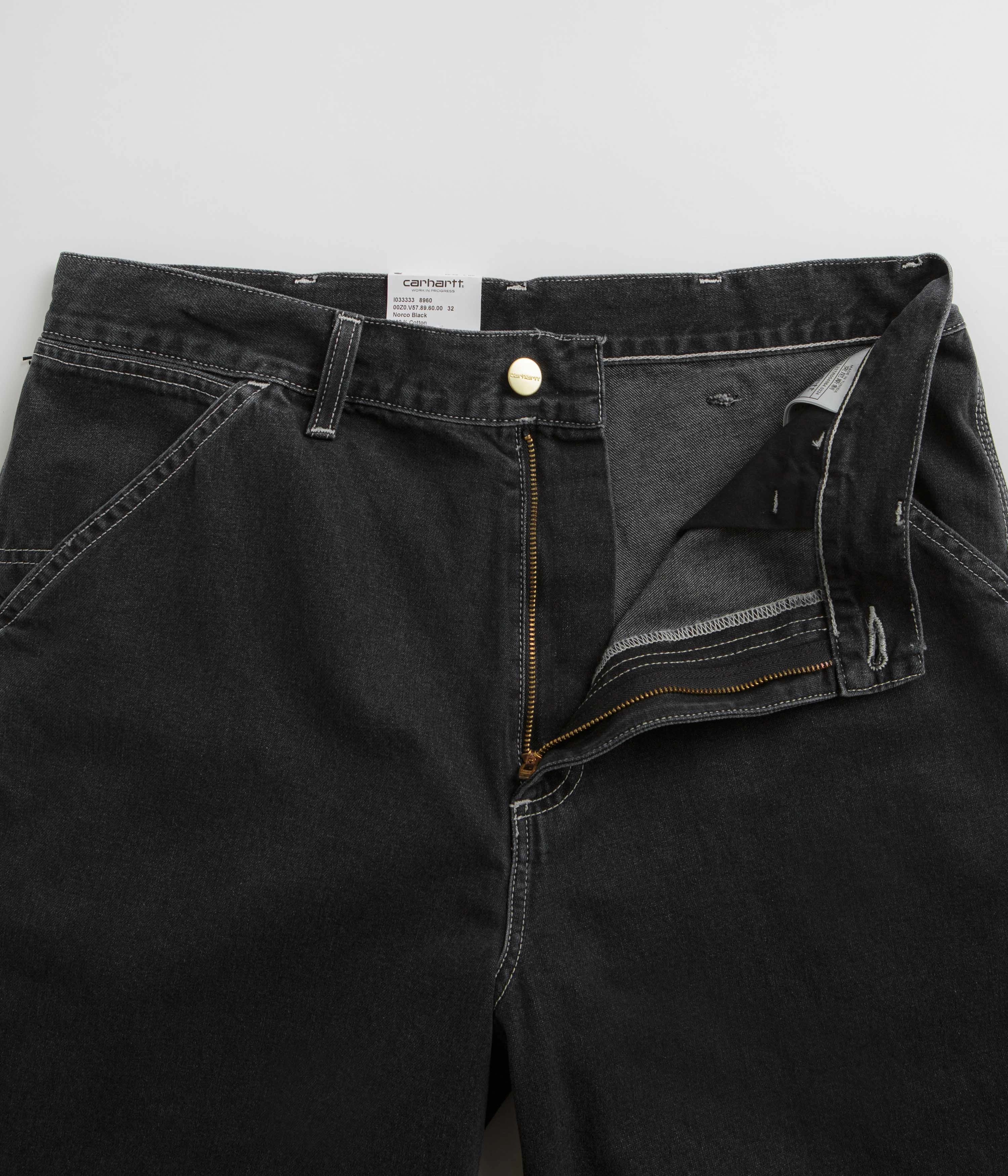 Carhartt Simple Shorts - Heavy Stone Washed Black cycling outfit