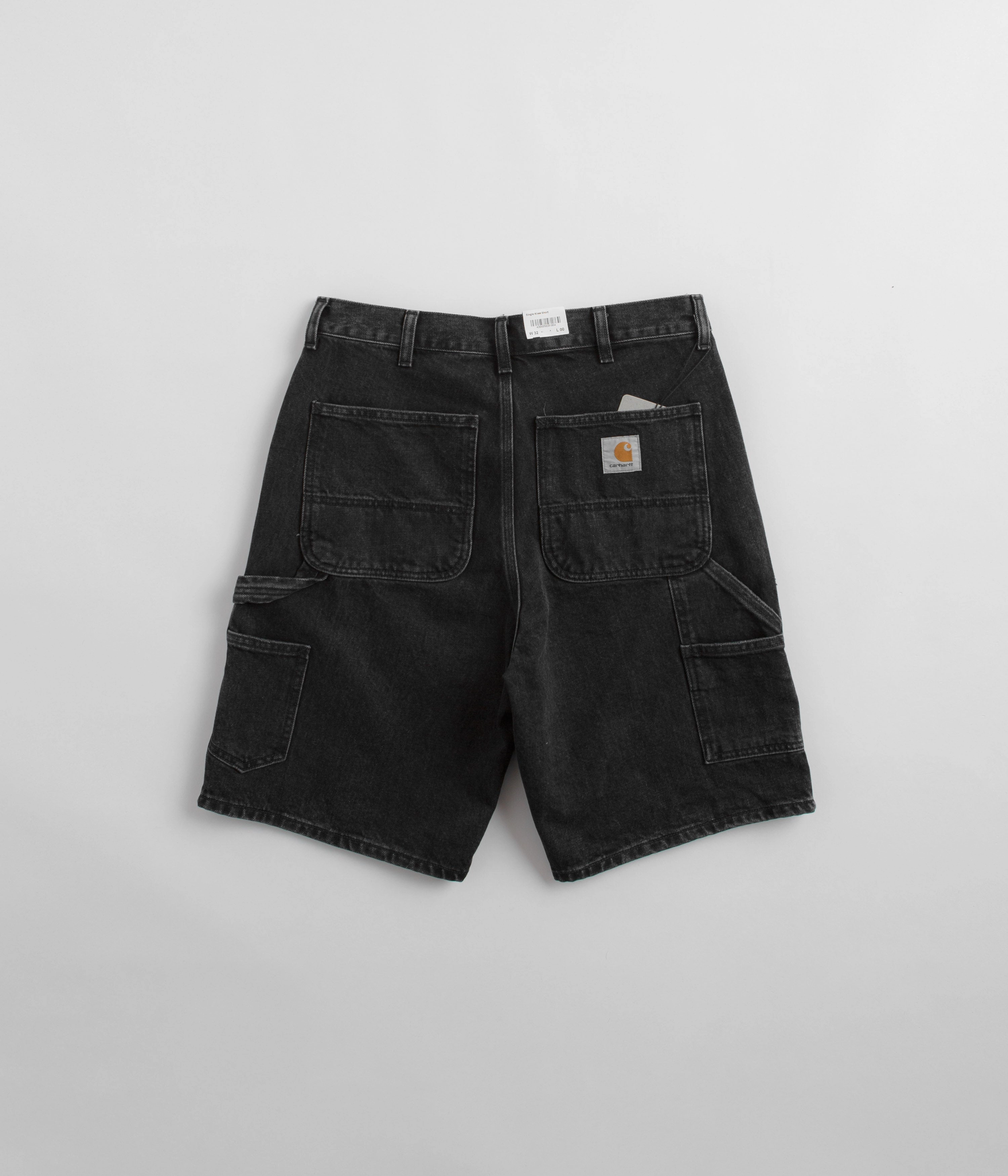 Carhartt Single Knee Shorts - Black Stone Washed Breathable Design