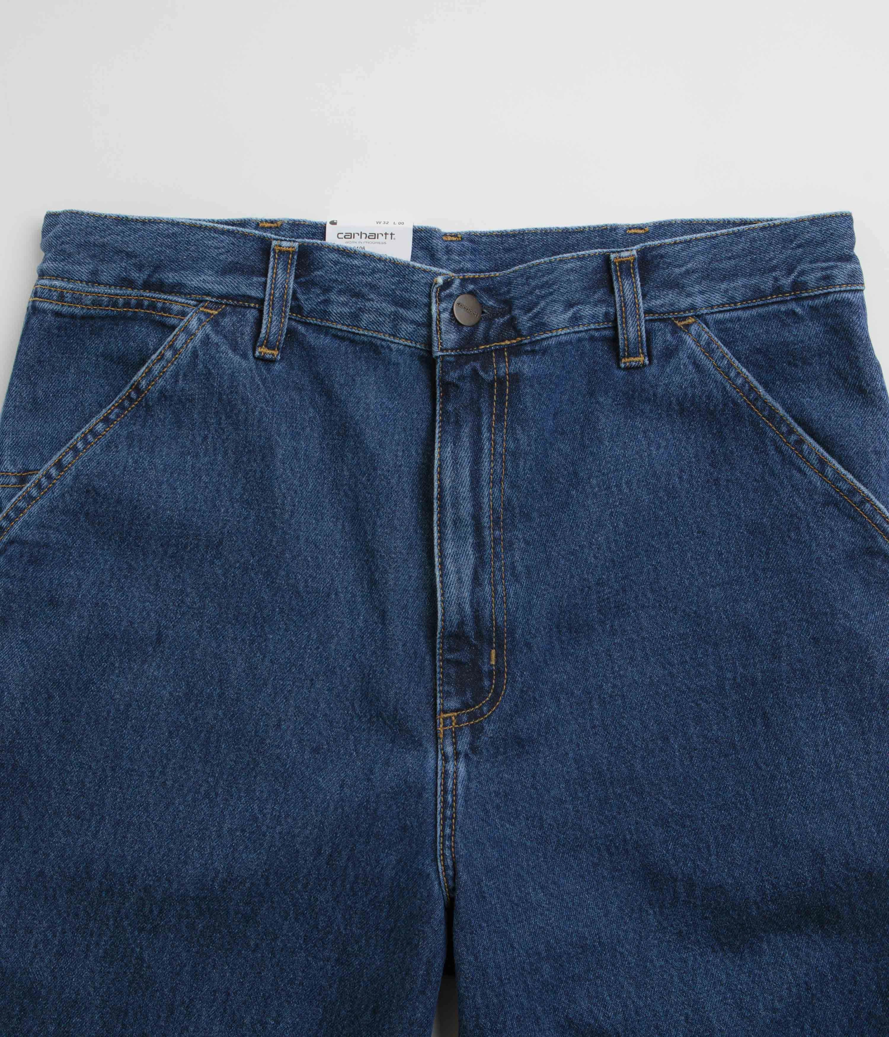Carhartt Single Knee Shorts - Stone Washed Blue Easy Movement Mesh Ventilation Zones
