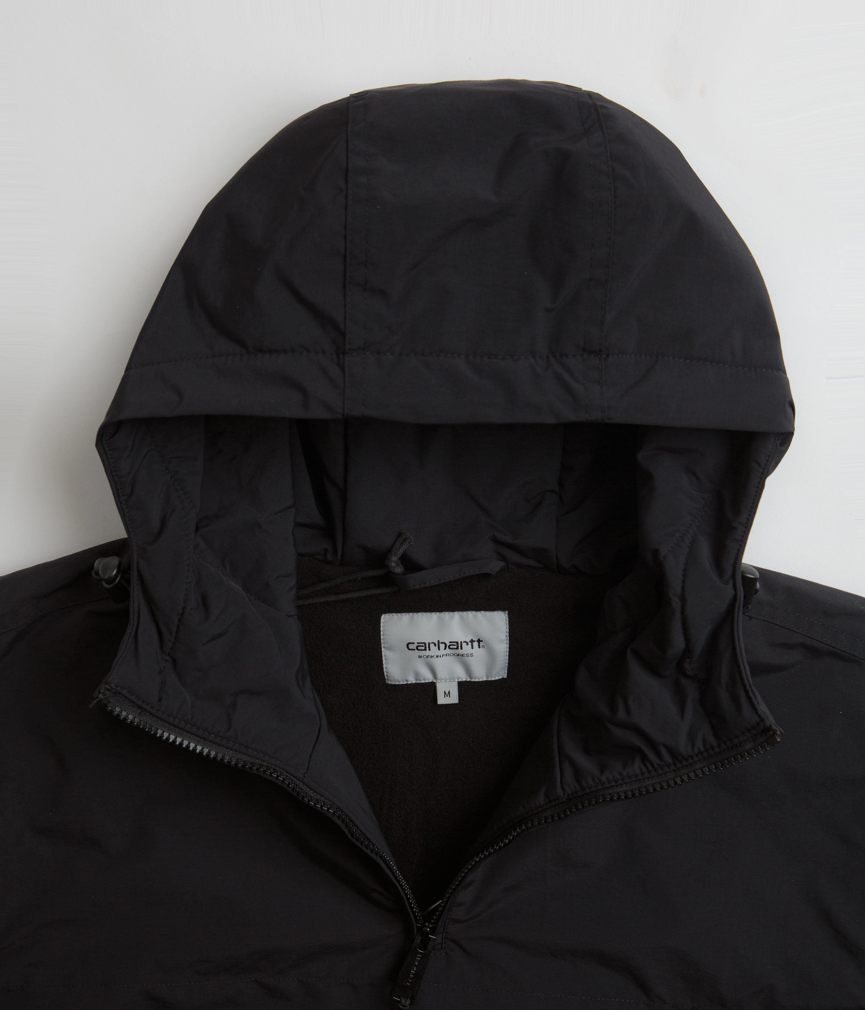 Carhartt Windbreaker Pullover Jacket - Black / White YKK Zipper Seam Sealed Construction