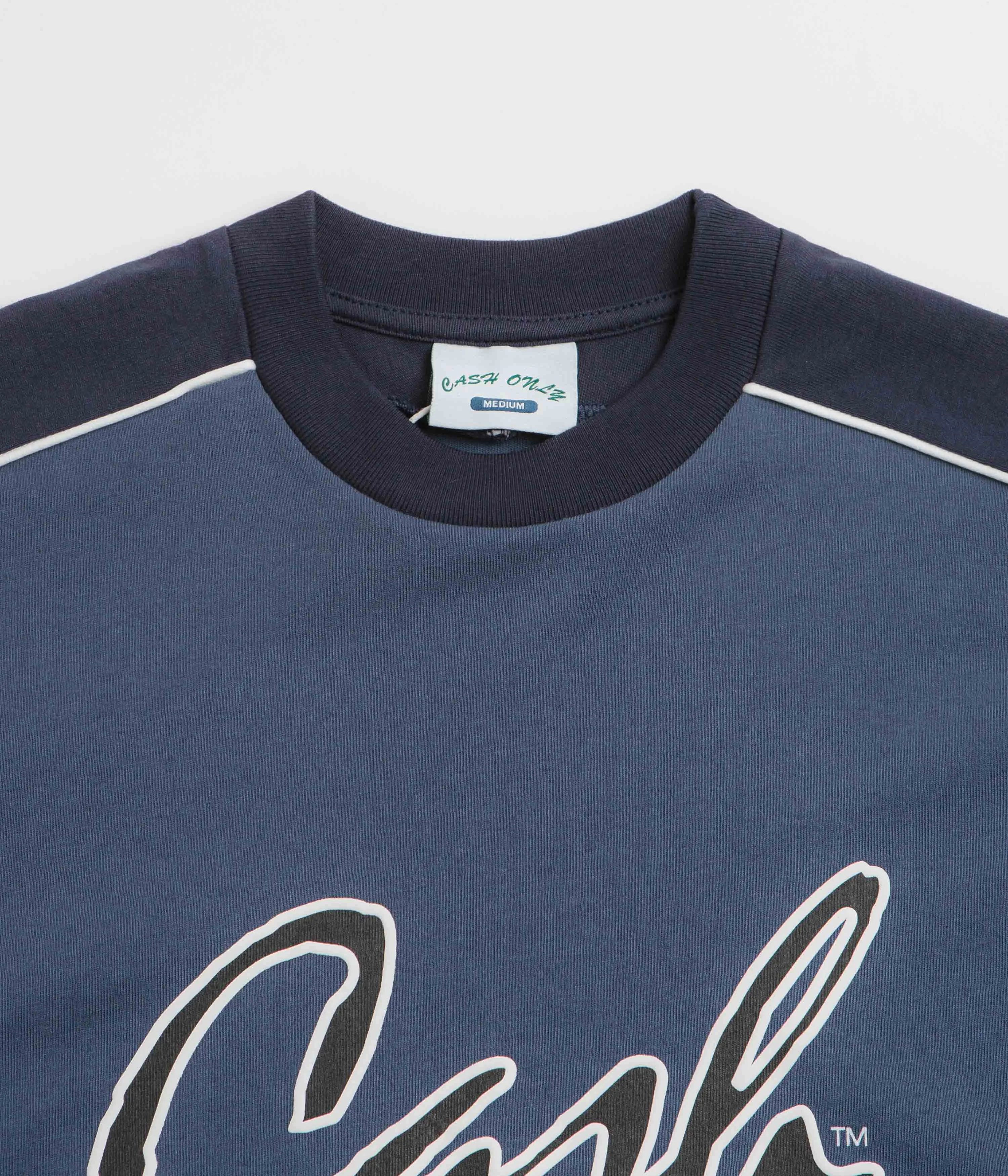 embroidery Cash Only Pier T-Shirt - Denim