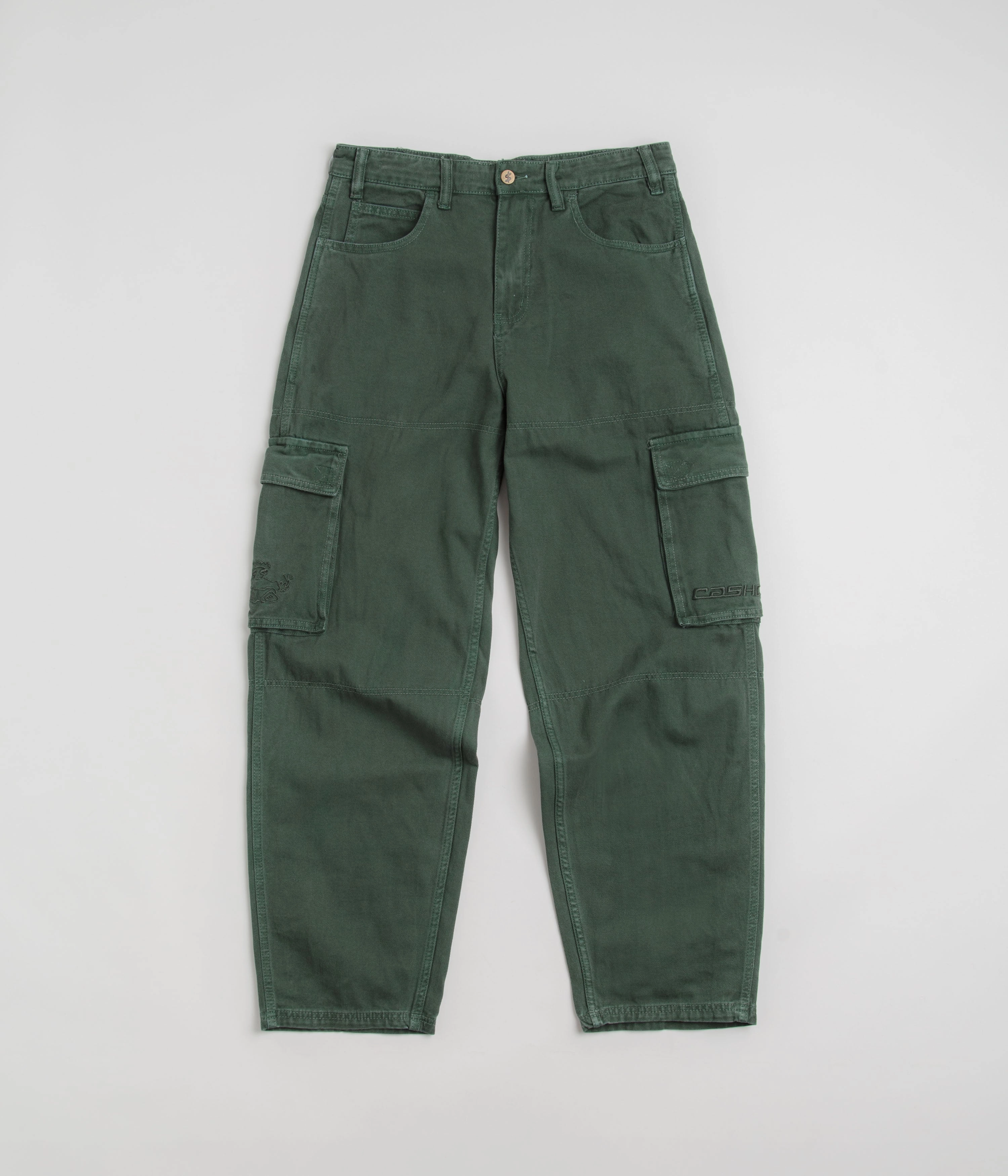 Cash Only Aleka Cargo Jeans - Green AllDayComfort Built-in shorts